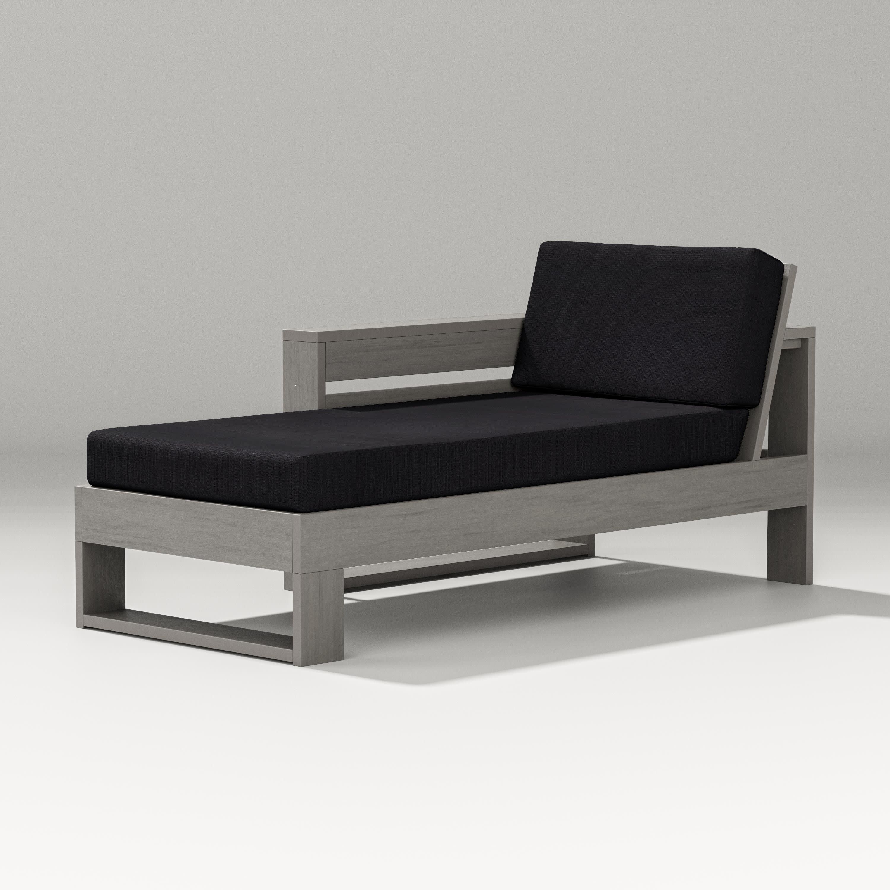 Latitude Modular Left Arm Chaise in Driftwood / Midnight Linen