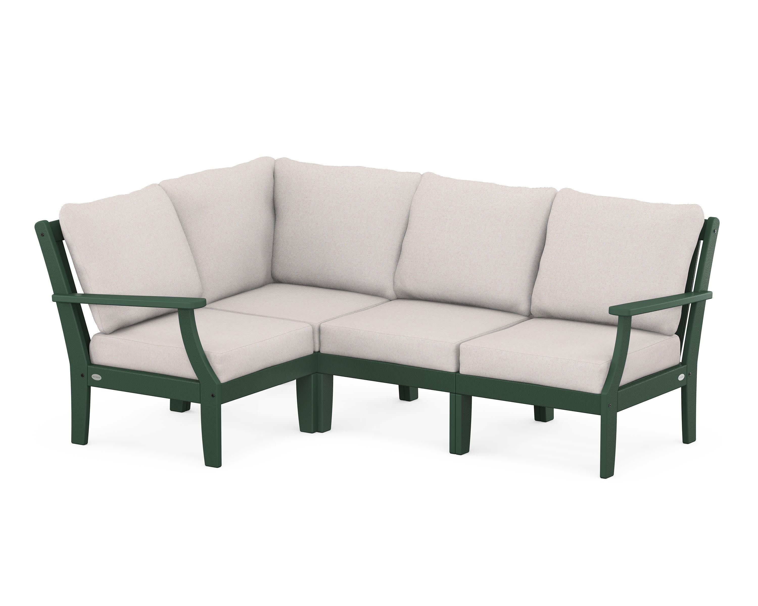 Braxton Modular 4-Piece Deep Seating Set in Green / Dune Burlap