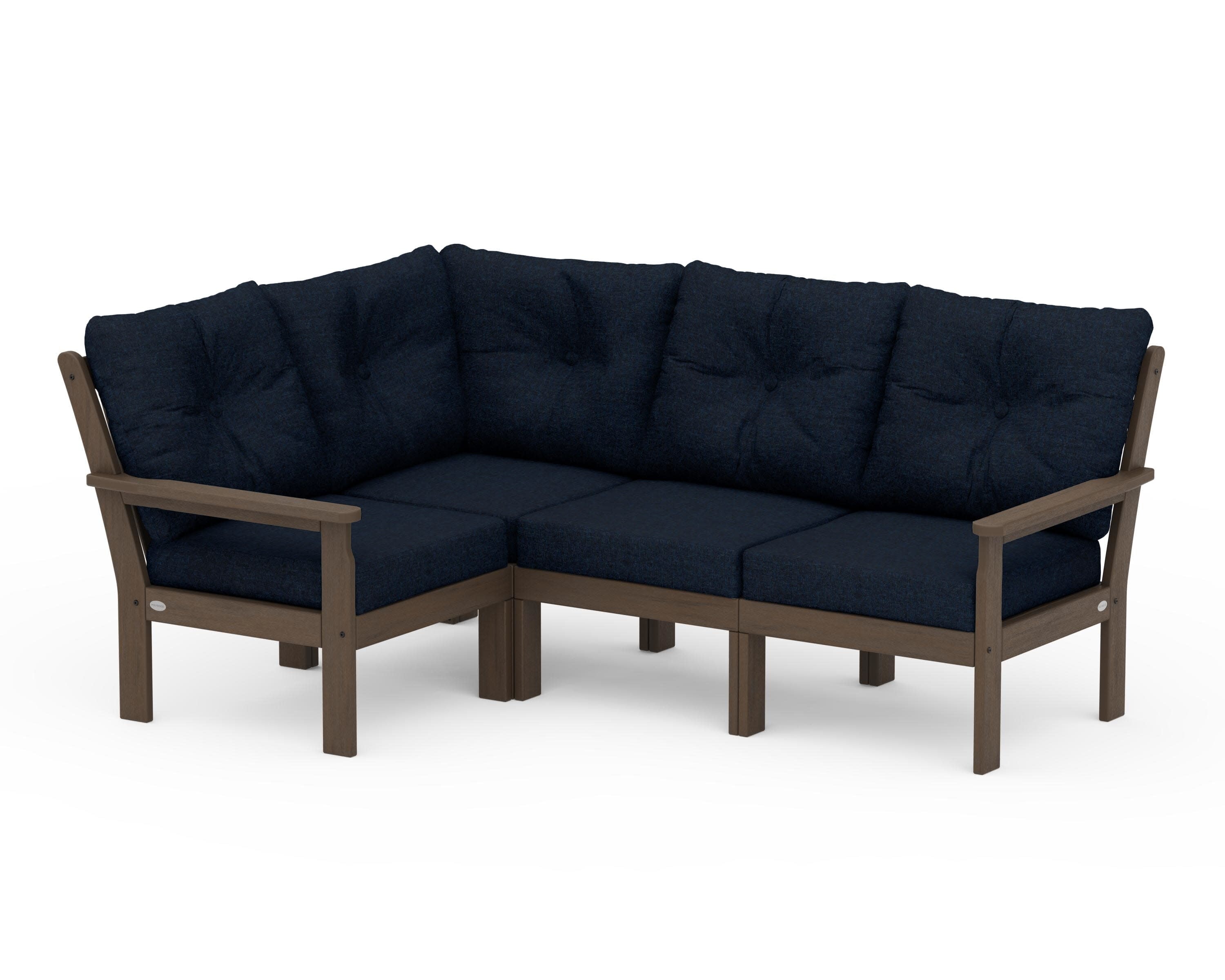 Vineyard 4-Piece Sectional in Kona / Marine Indigo