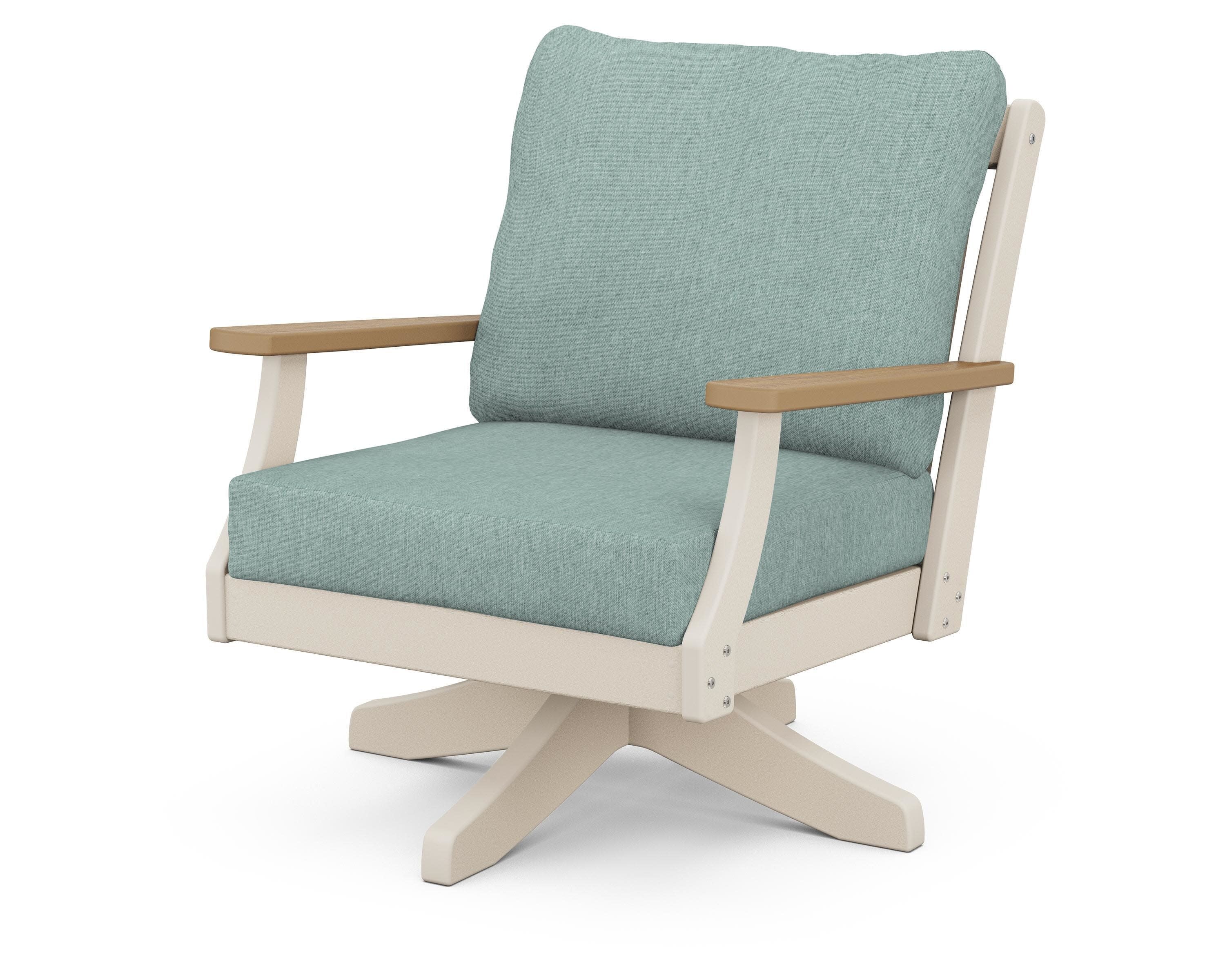 Braxton Deep Seating Swivel Chair in Sand / Natural / Glacier Spa