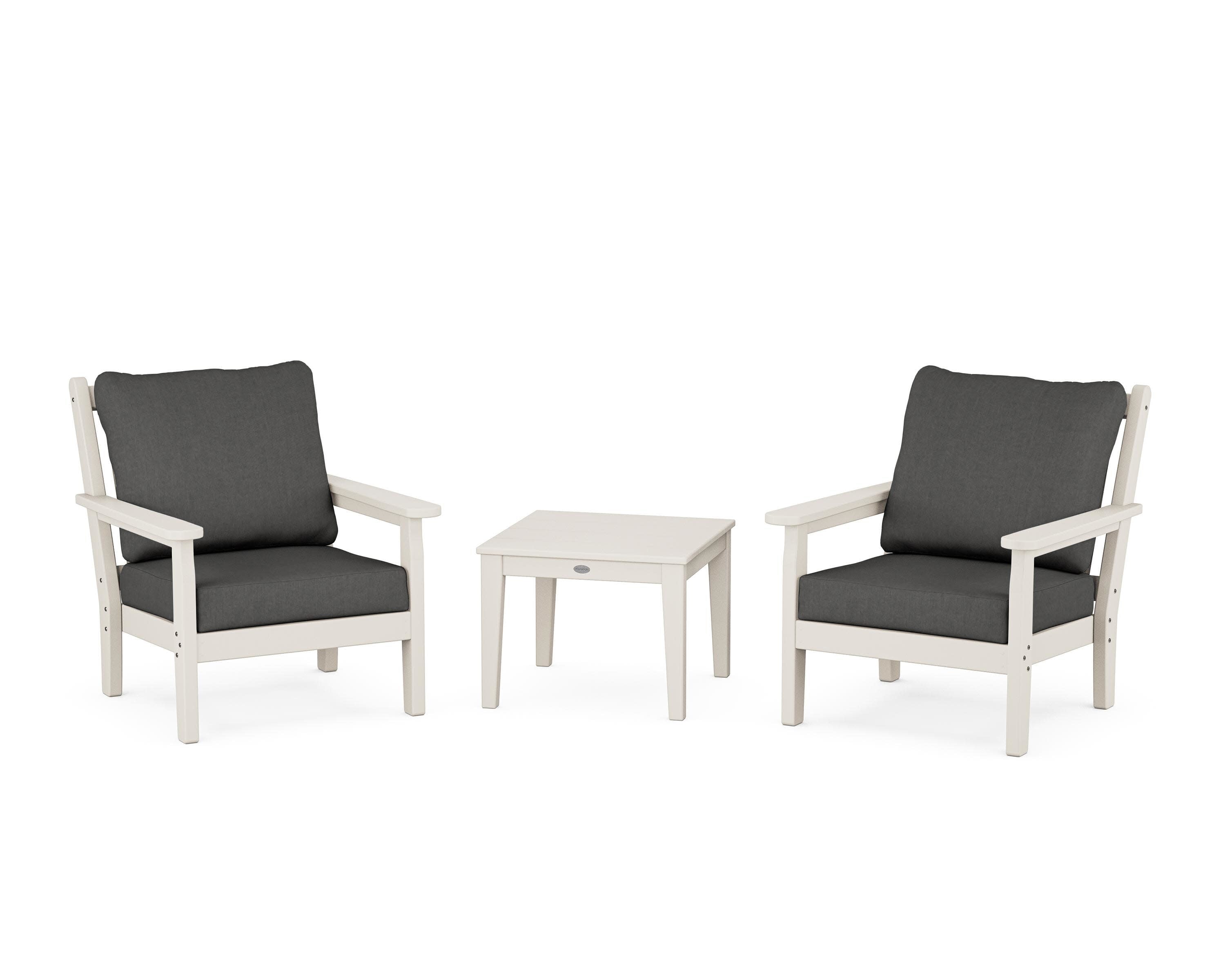 Chippendale 3-Piece Deep Seating Set in Sand / Spectrum Carbon