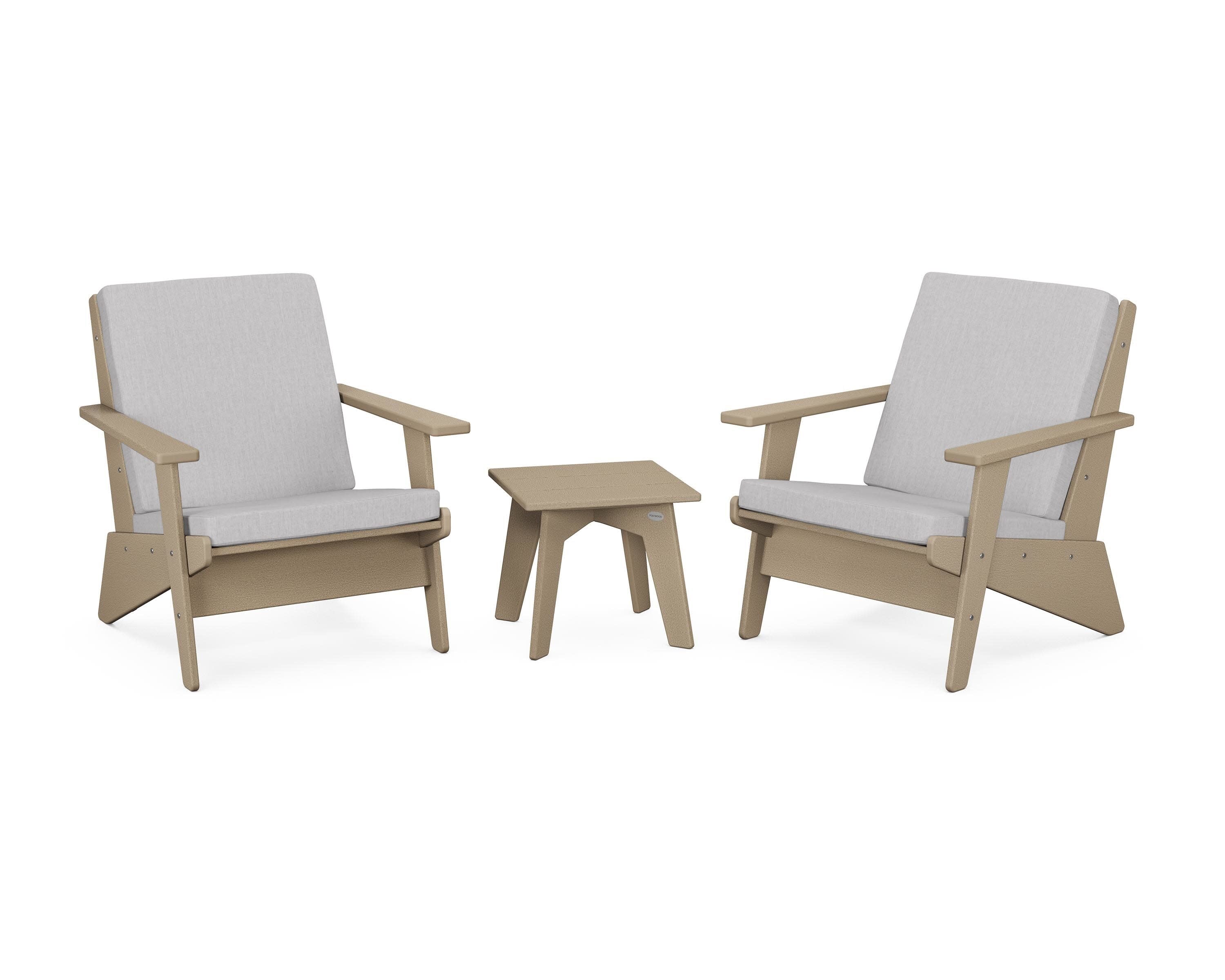 Riviera Modern Lounge 3-Piece Set in Vintage Sahara / Granite