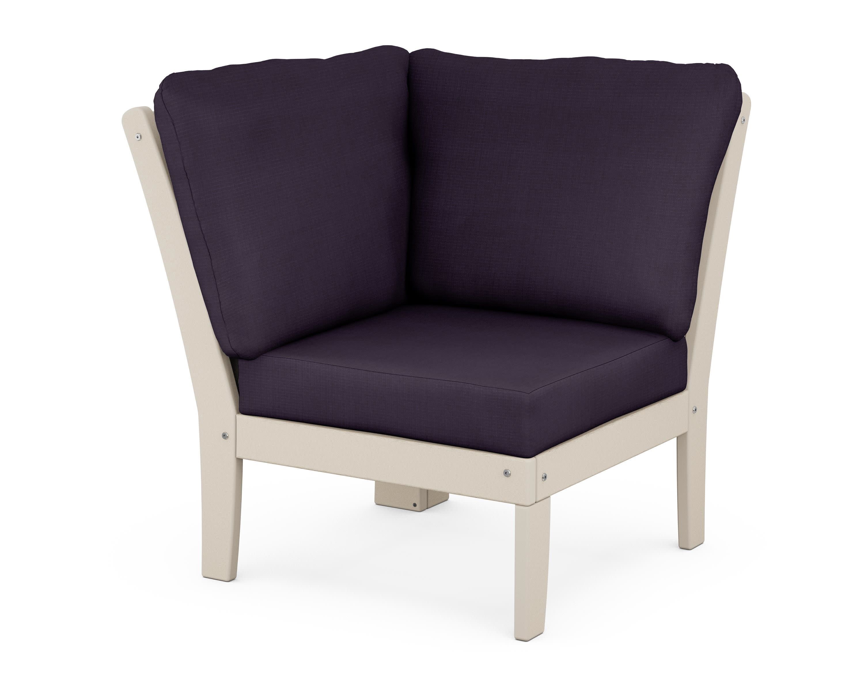 Braxton Modular Corner Chair in Sand / Navy Linen