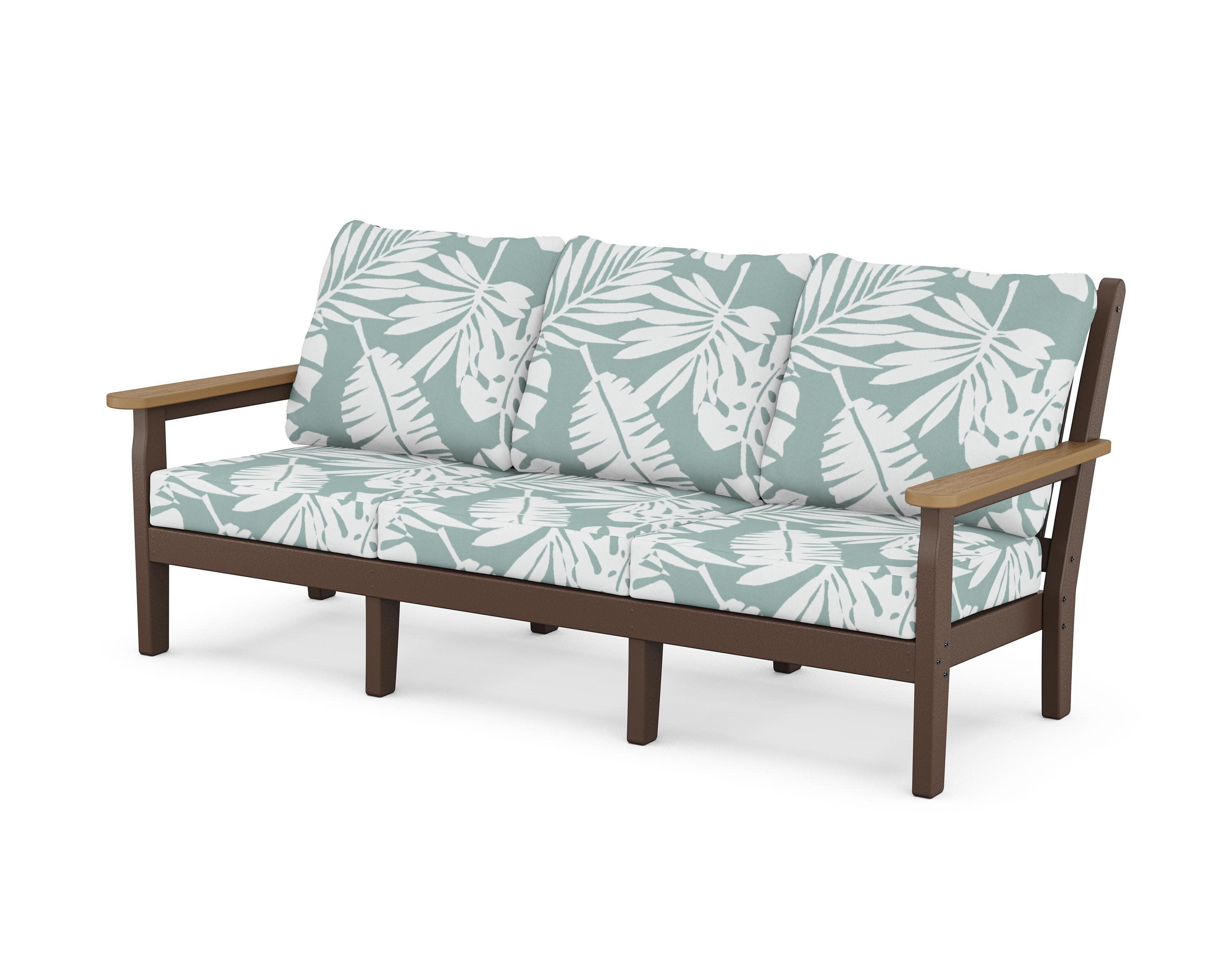 Chippendale Deep Seating Sofa in Mahogany / Natural / Leaf Glacier Spa