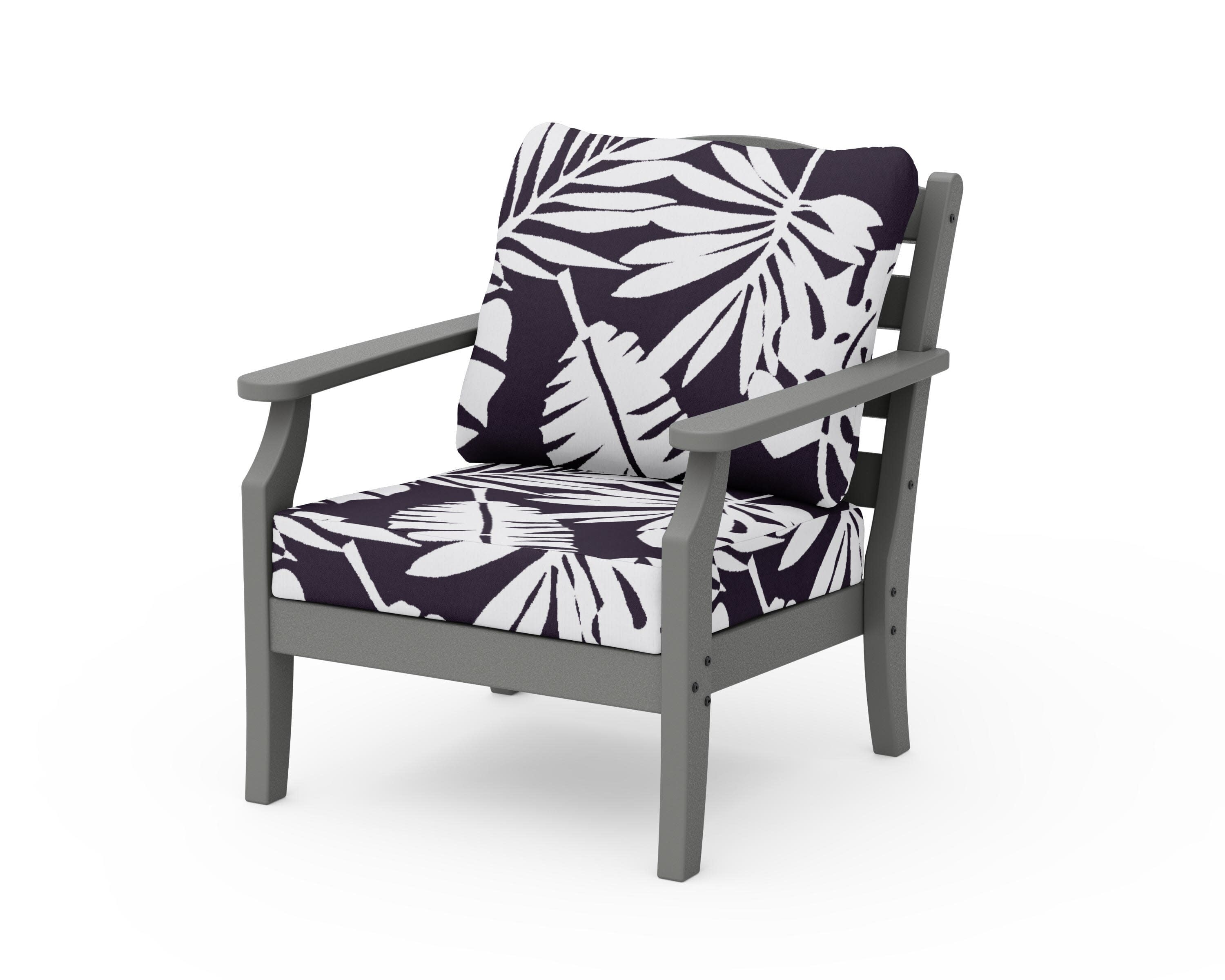 Savannah Deep Seating Chair in Slate Grey / Leaf Navy
