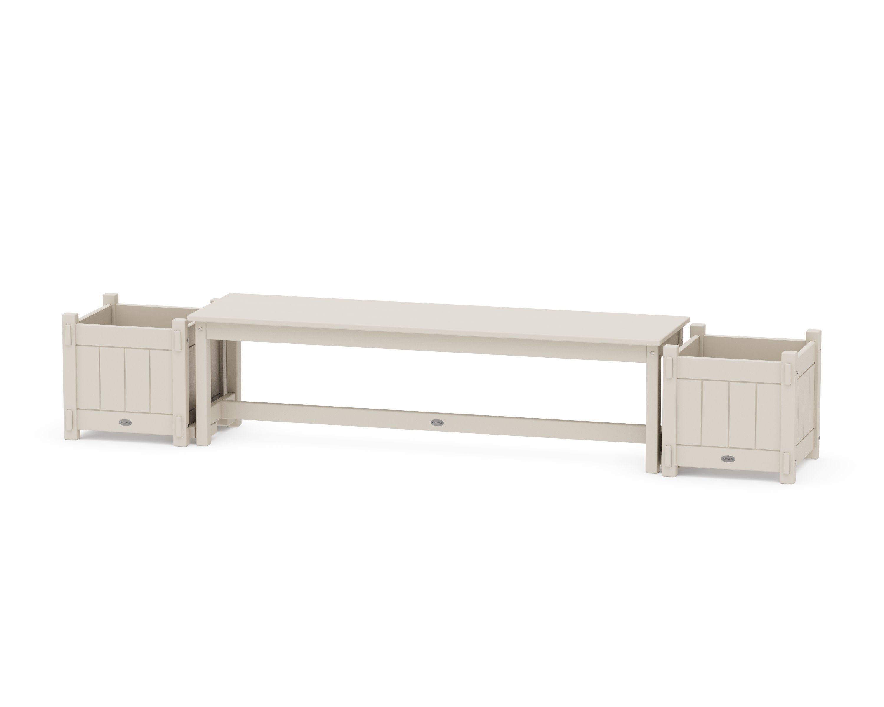 60" Vineyard Straight Planter Bench Set in Sand