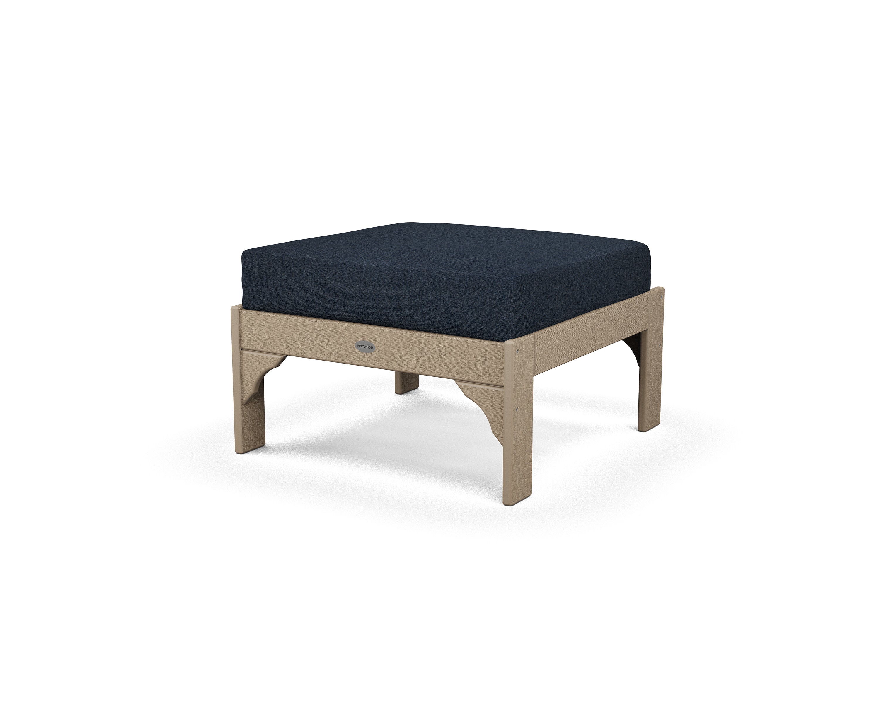 Vineyard Deep Seating Ottoman in Vintage Sahara / Marine Indigo