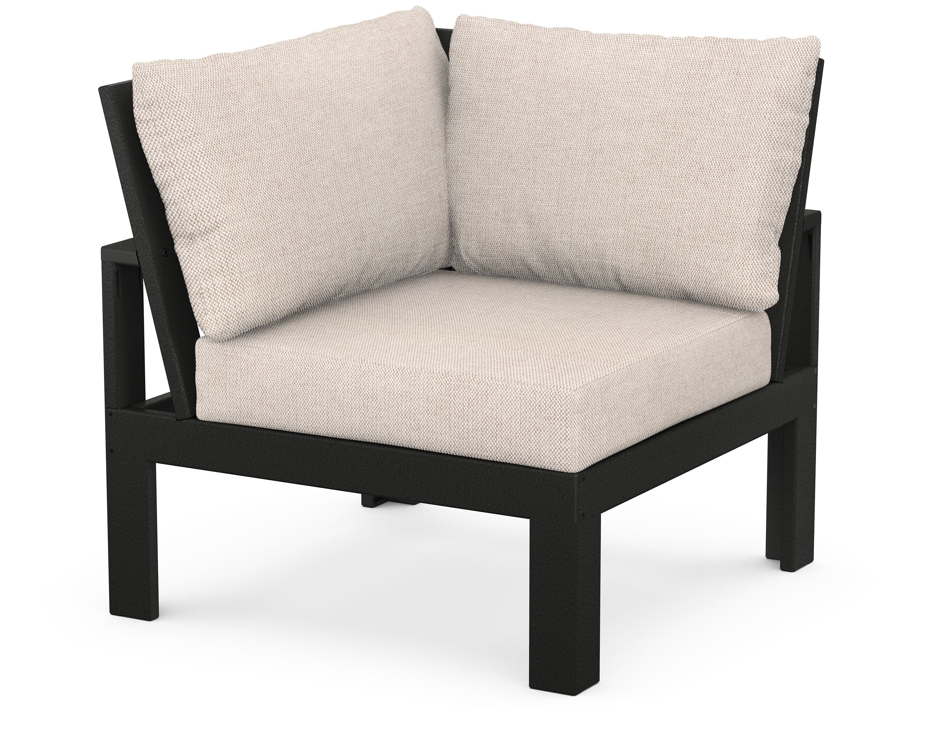 Modular Corner Chair in Black / Blend Linen
