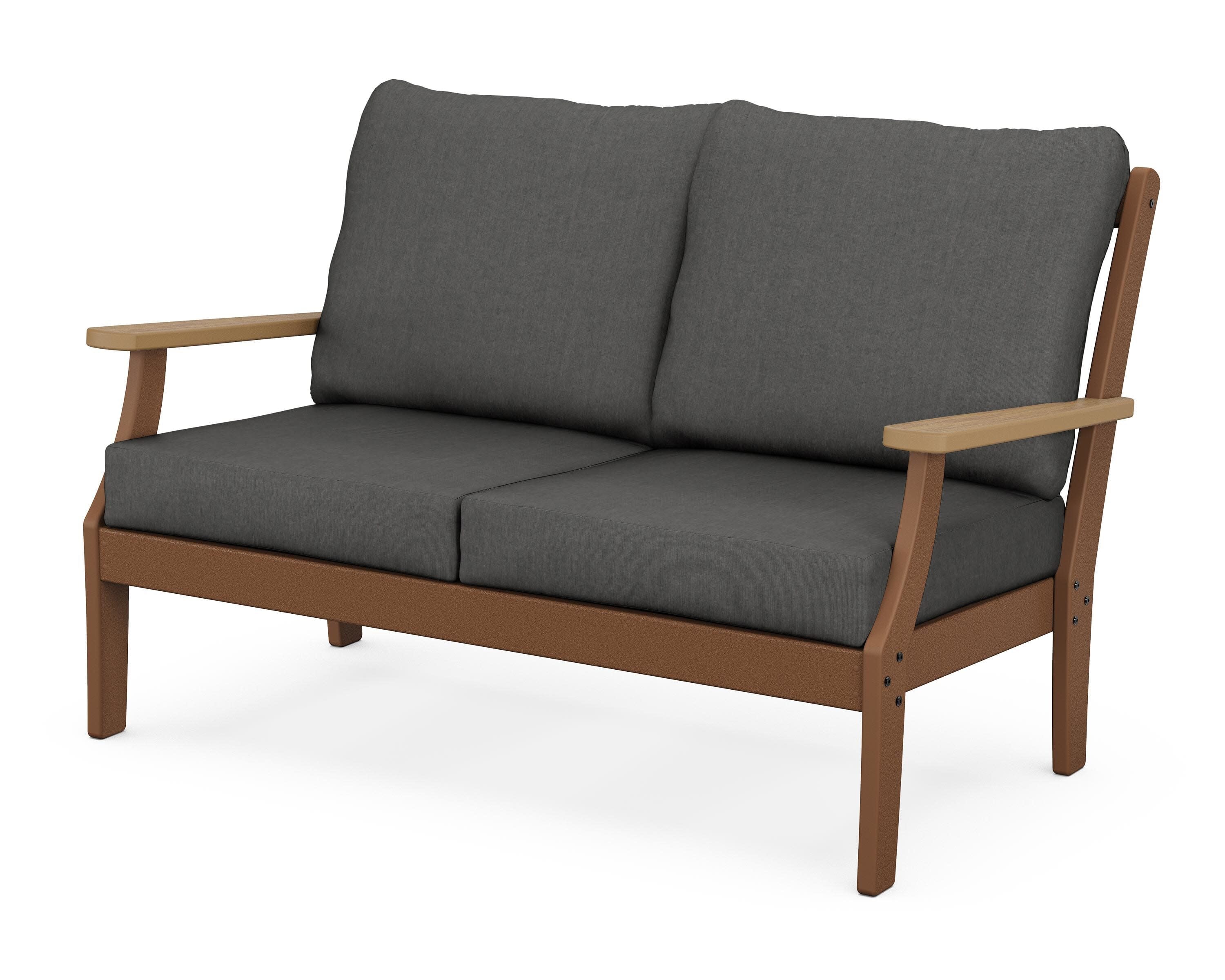 Braxton Deep Seating Loveseat in Teak / Natural / Spectrum Carbon