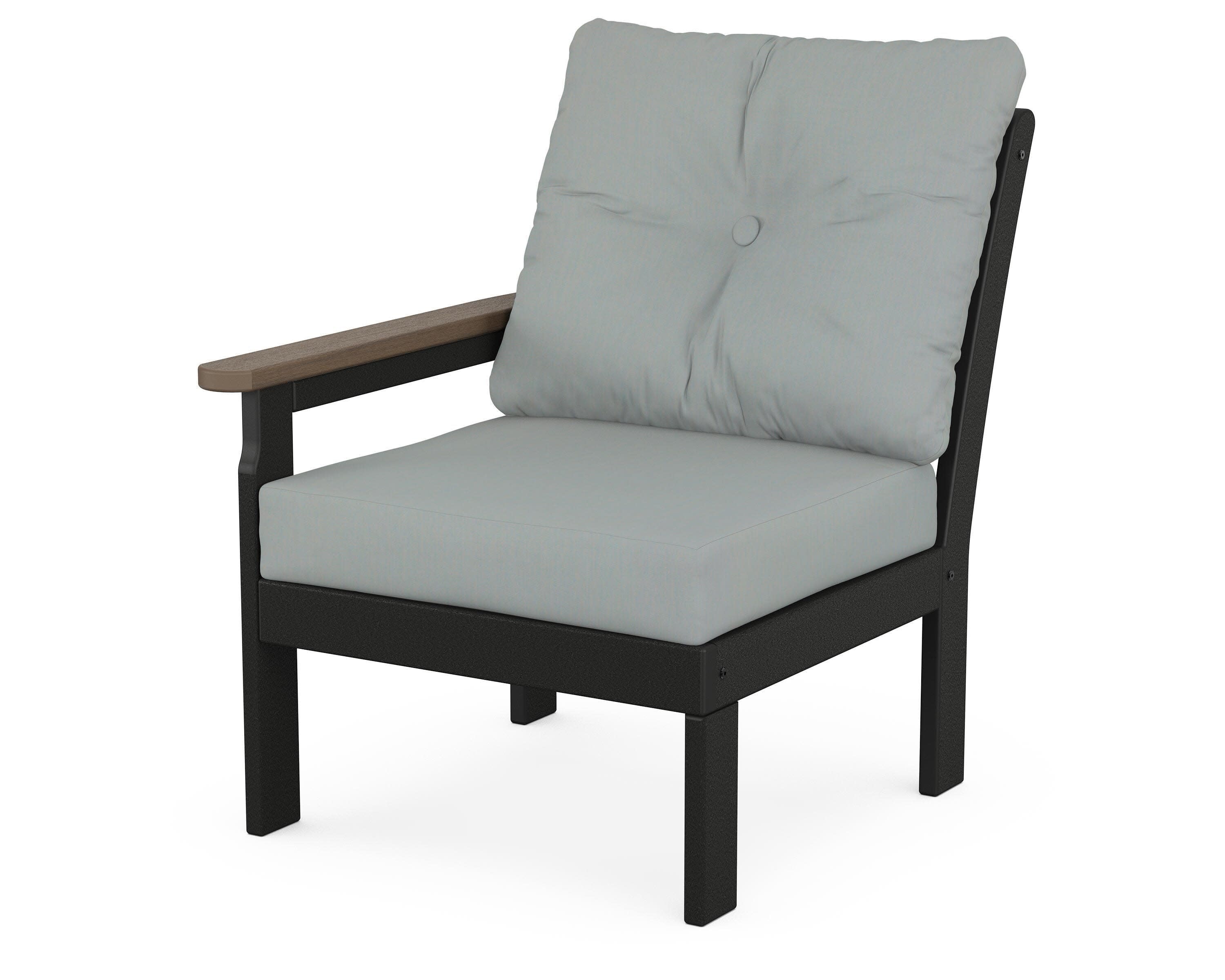 Vineyard Modular Left Arm Chair in Black / Kona / Spa