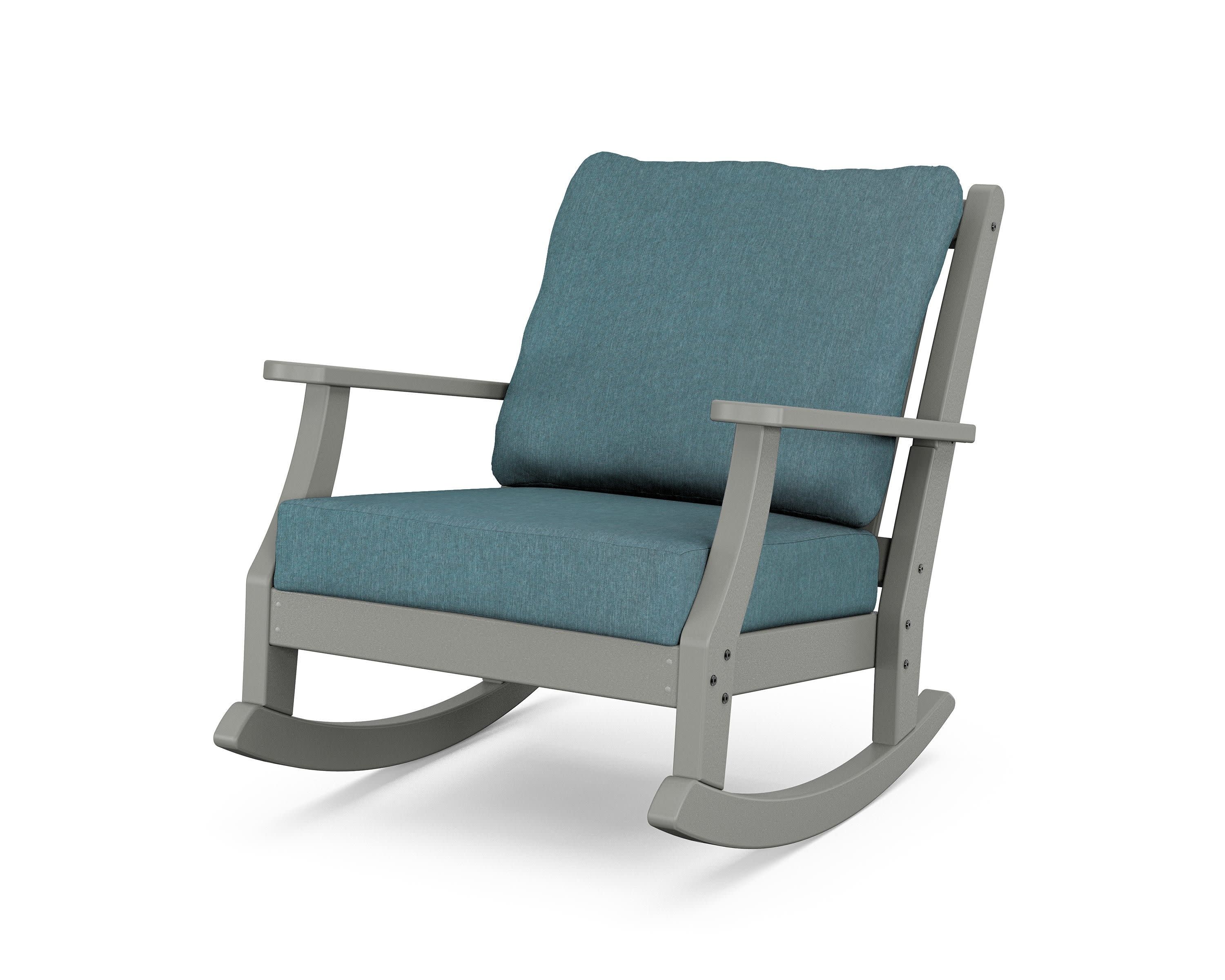 Wovendale Deep Seating Rocking Chair in Slate Grey / Ocean Teal