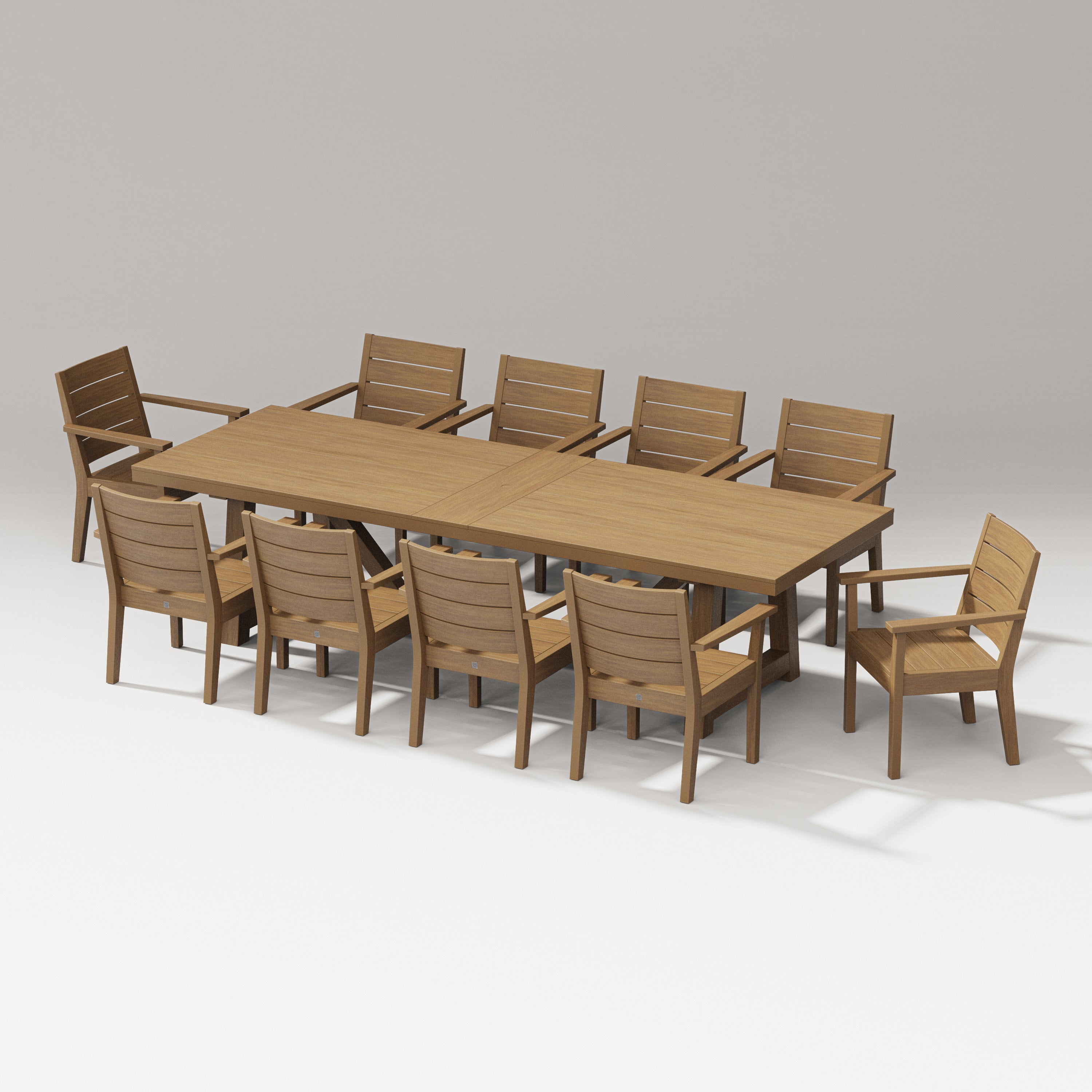 Latitude 11-Piece A-Frame Table Dining Set in Natural