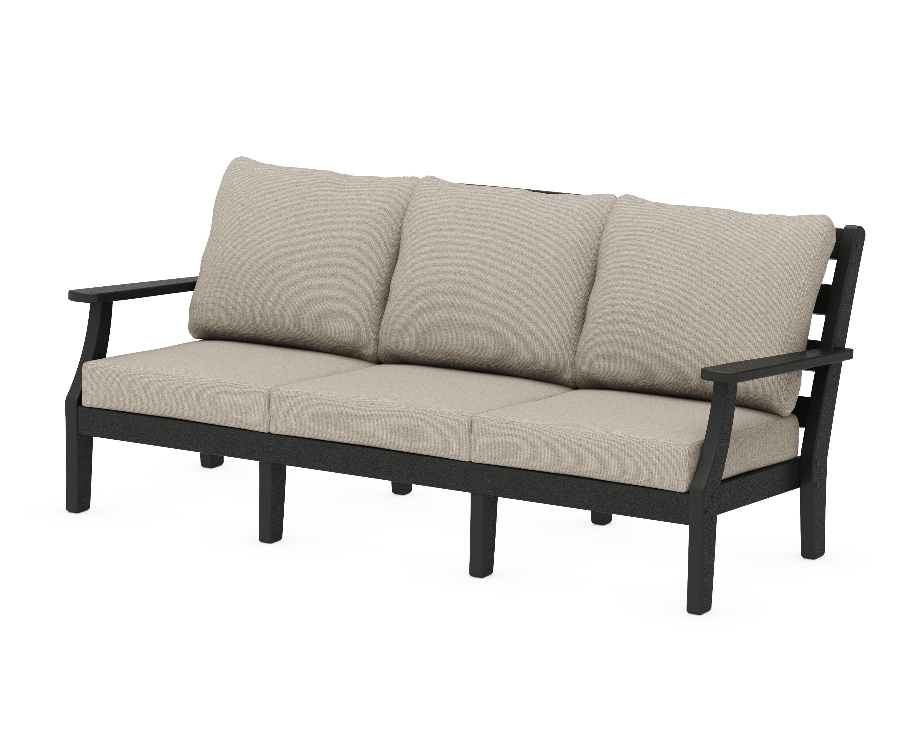 Chesapeake Deep Seating Sofa in Black / Blend Linen