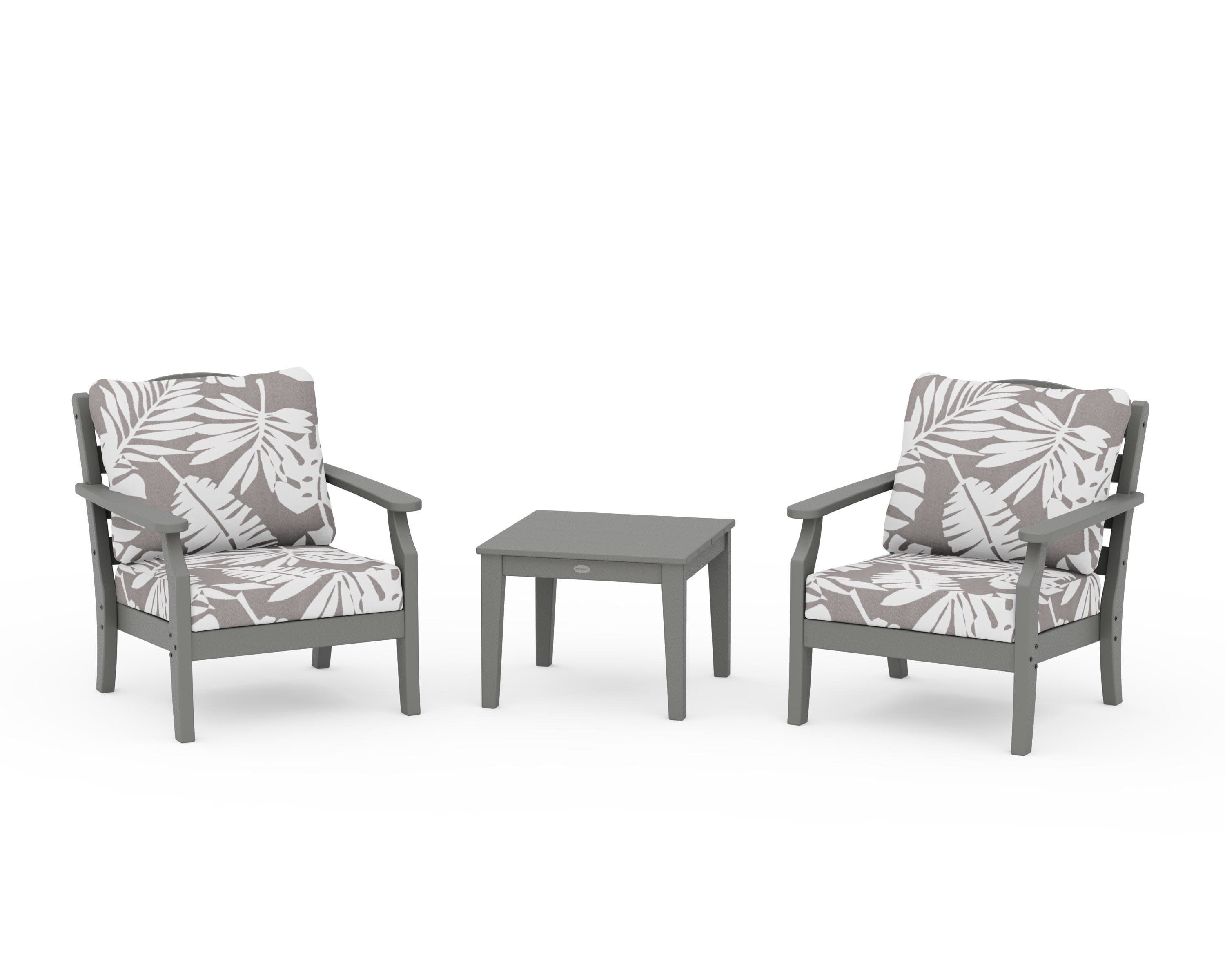 Savannah 3-Piece Deep Seating Set in Slate Grey / Leaf Grey Mist