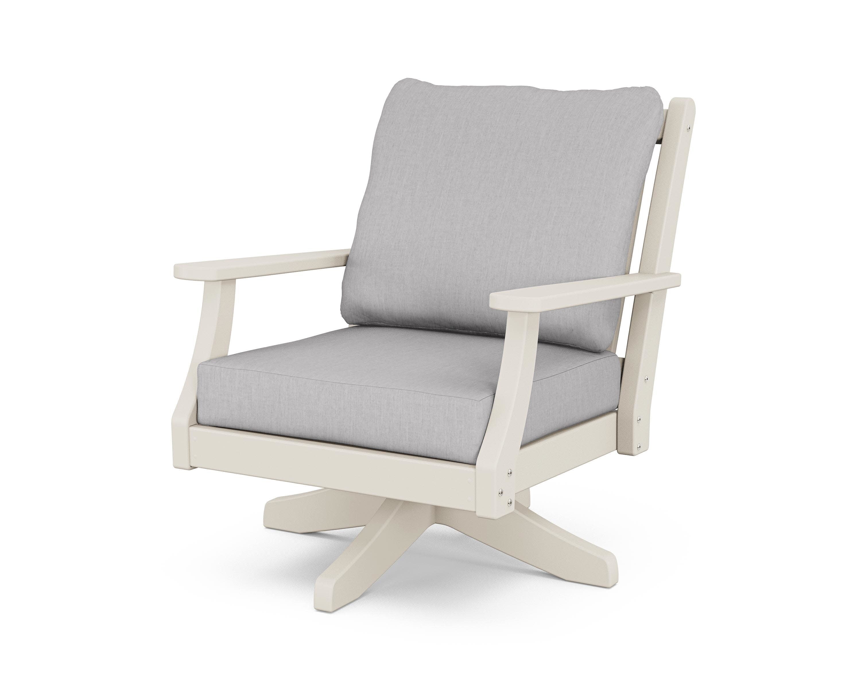 Wovendale Deep Seating Swivel Chair in Sand / Granite