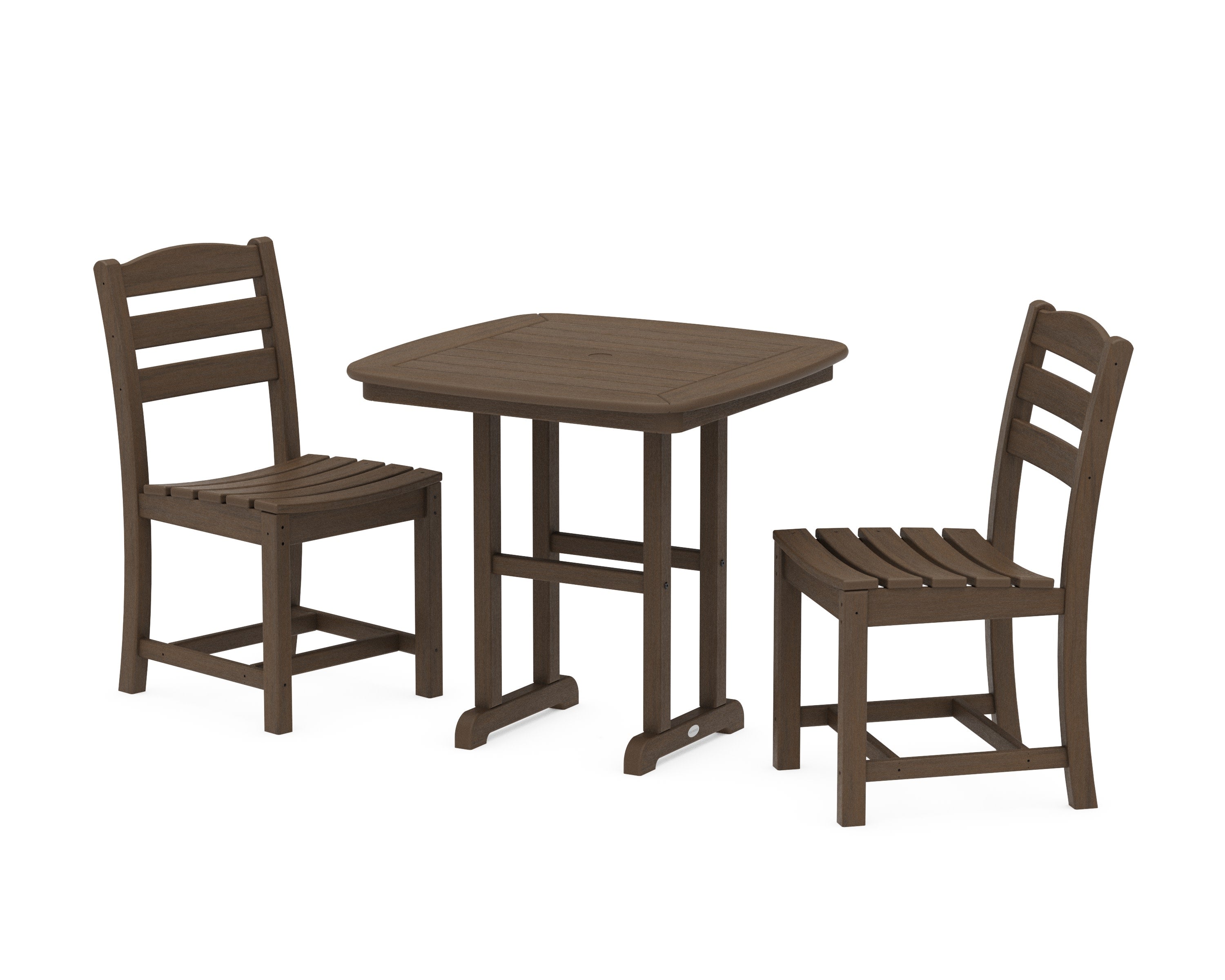 La Casa Caf Side Chair 3-Piece Dining Set in Kona