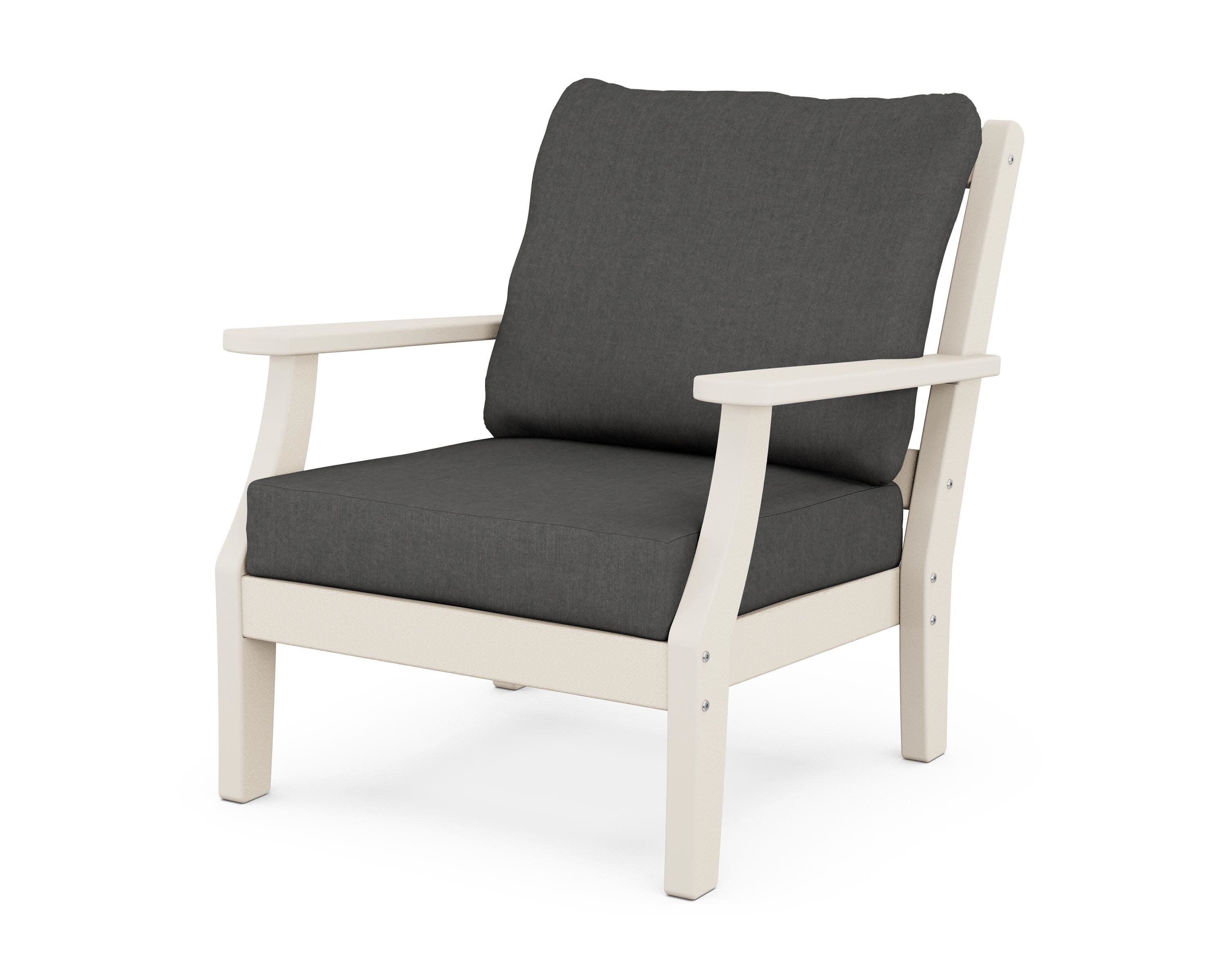 Chinoiserie Deep Seating Chair in Sand / Spectrum Carbon