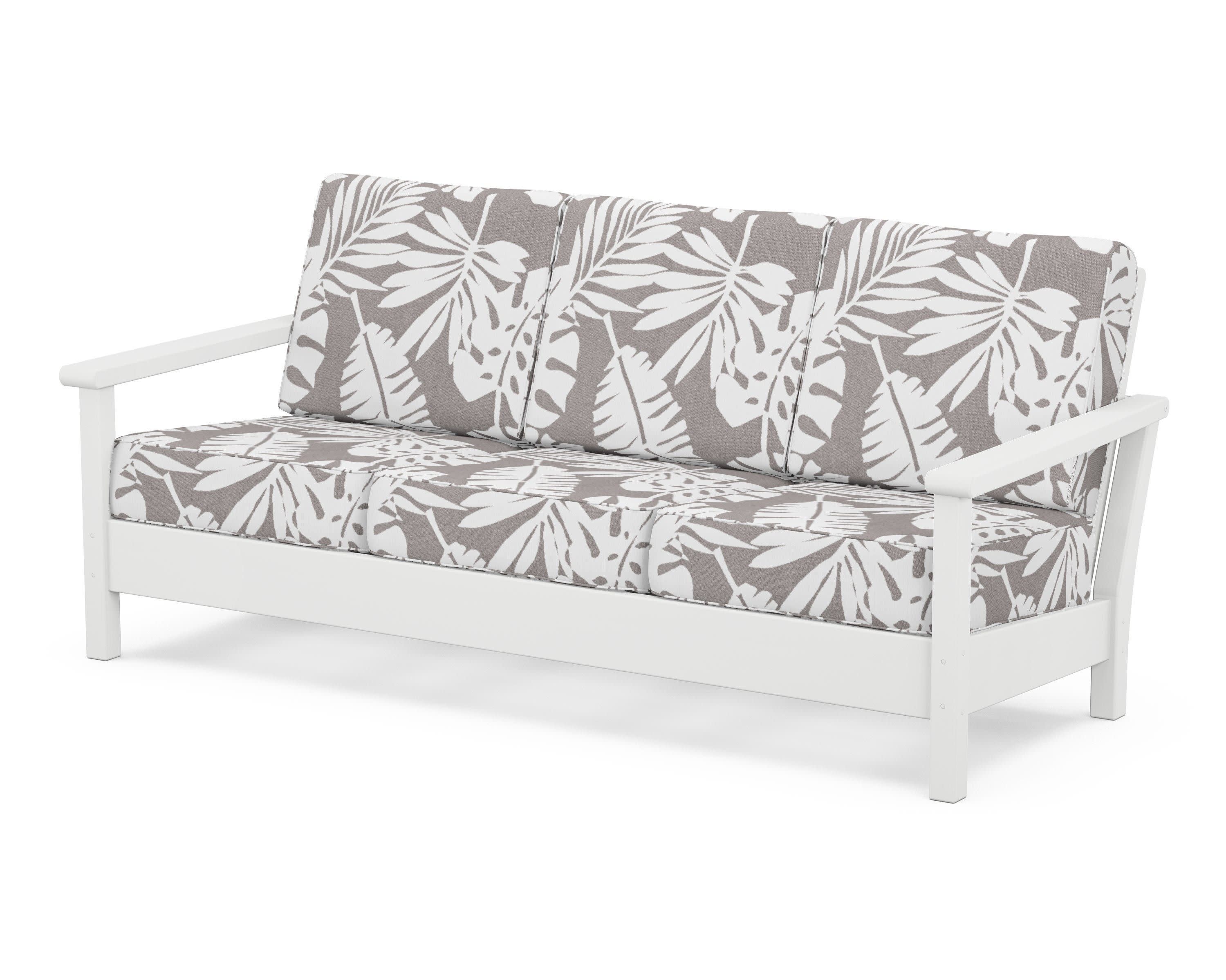Harbour Deep Seating Sofa in White / Leaf Grey Mist