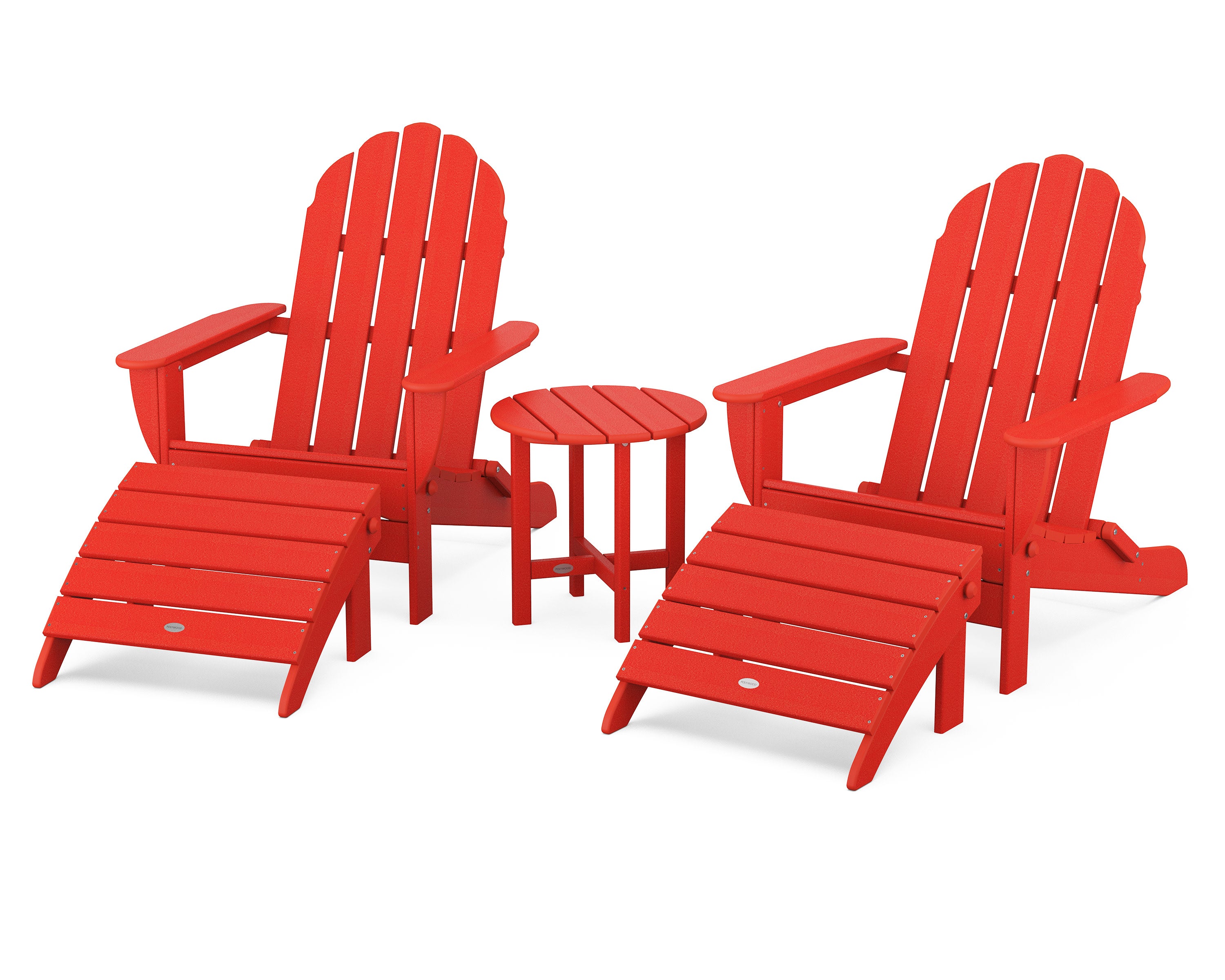 Classic Oversized Adirondack 5-Piece Casual Set in Sunset Red