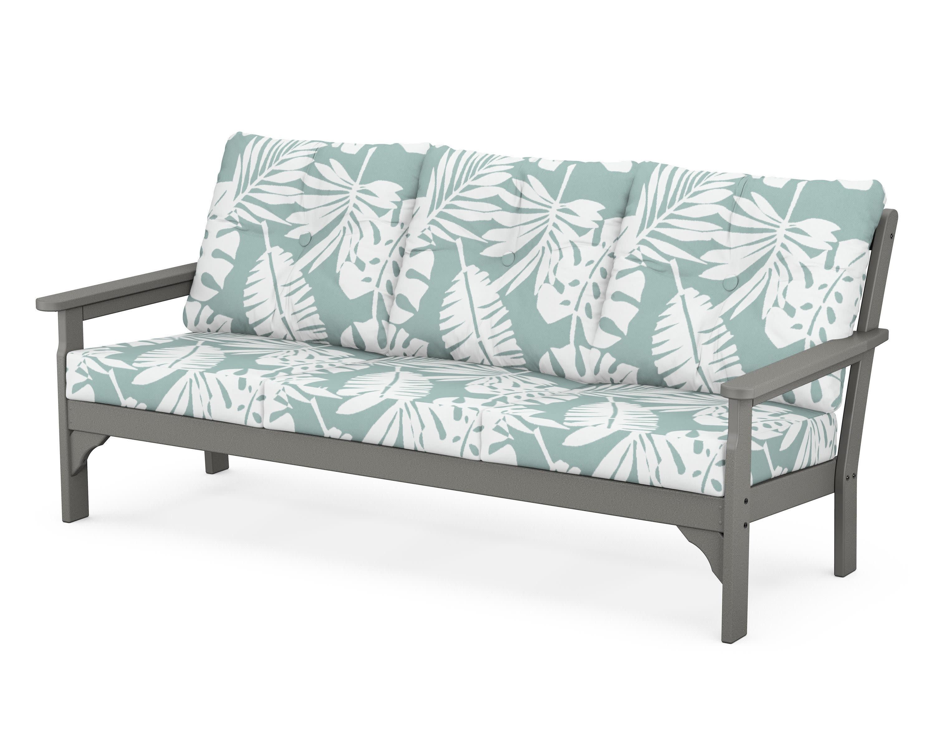 Vineyard Deep Seating Sofa in Slate Grey / Leaf Glacier Spa