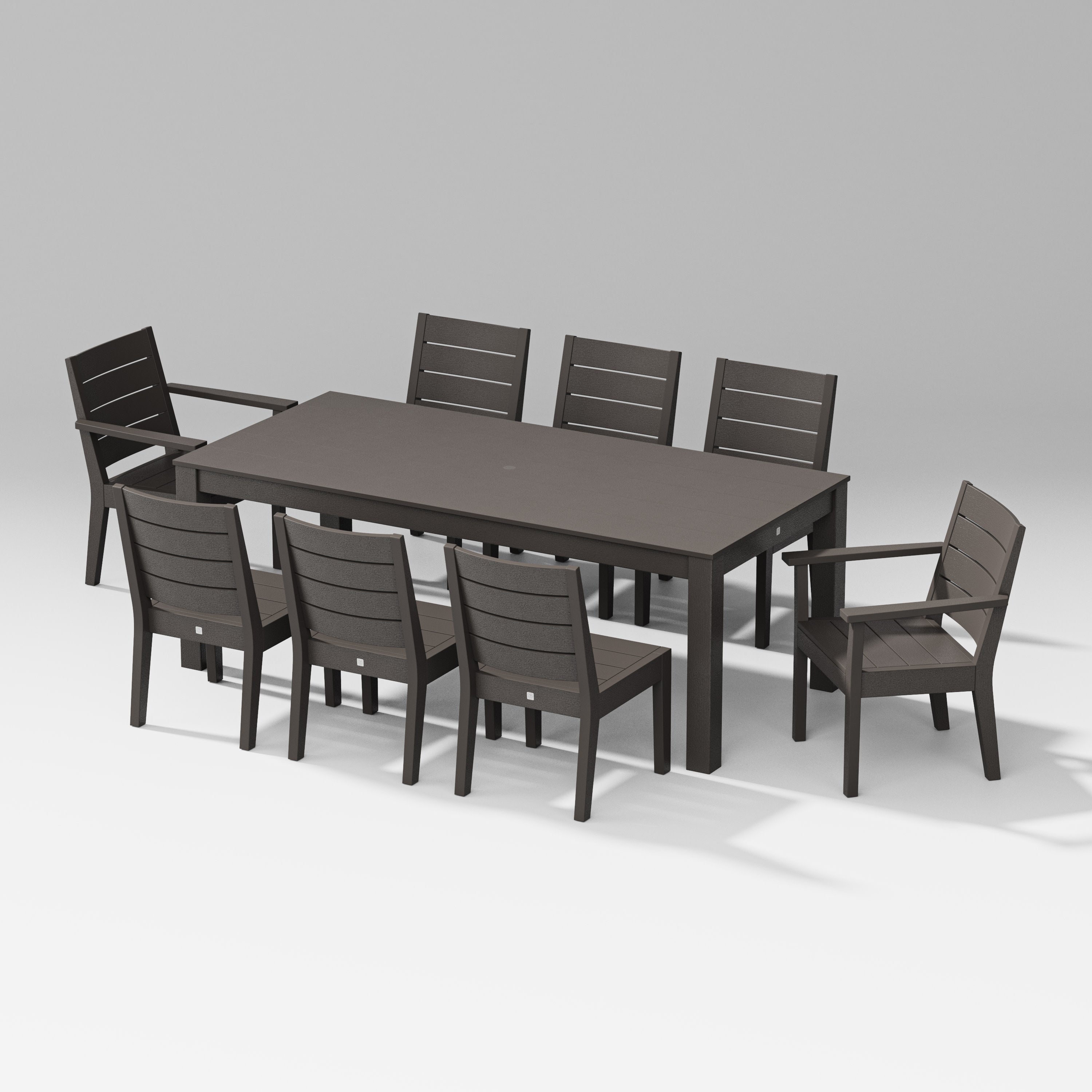 Latitude 9-Piece Parsons Table Dining Set in Vintage Coffee