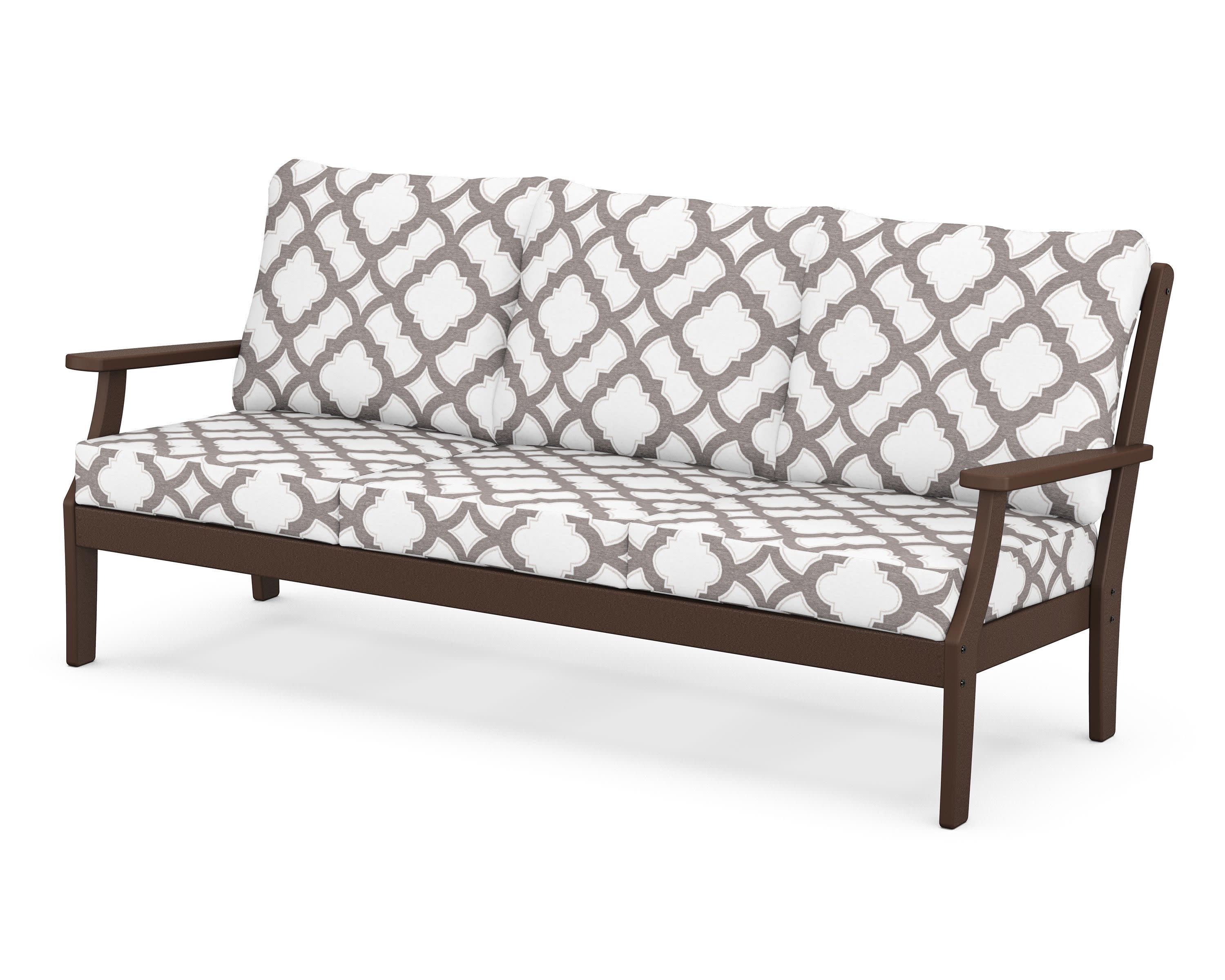 Braxton Deep Seating Sofa in Mahogany / Trellis Grey Mist