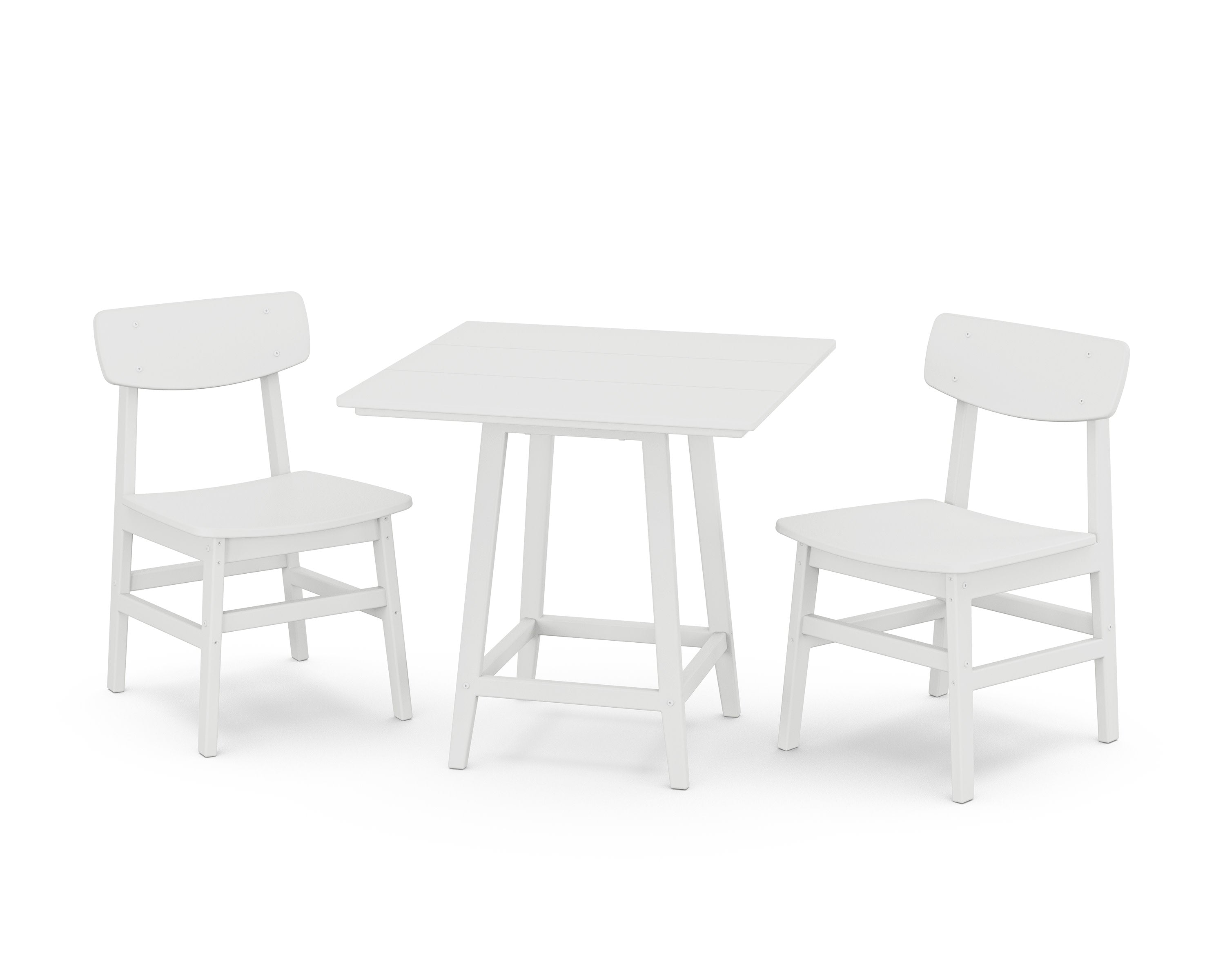 Modern Studio Urban Chair 3-Piece Bistro Dining Set in White