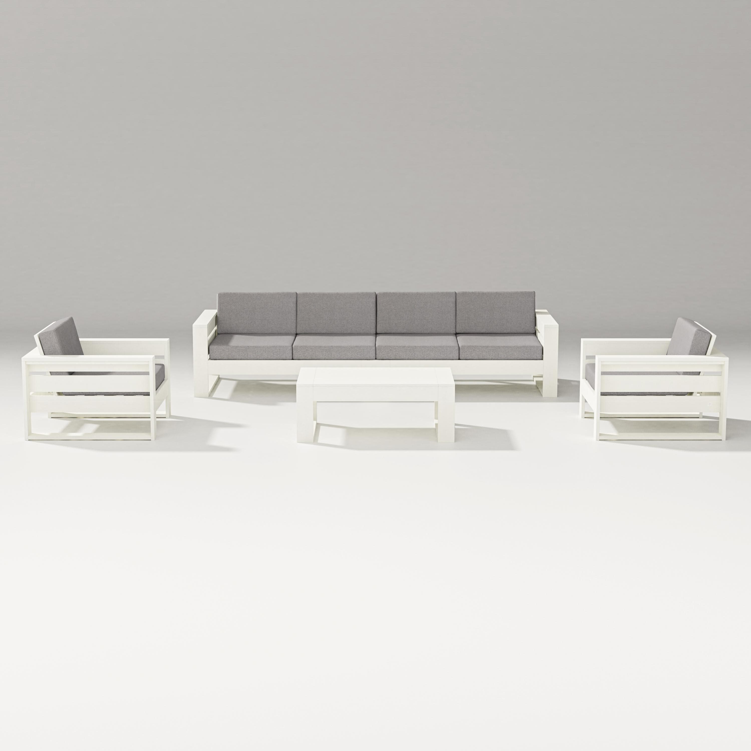 Latitude 5-Piece Lounge Sofa Set in Vintage White / Grey Mist