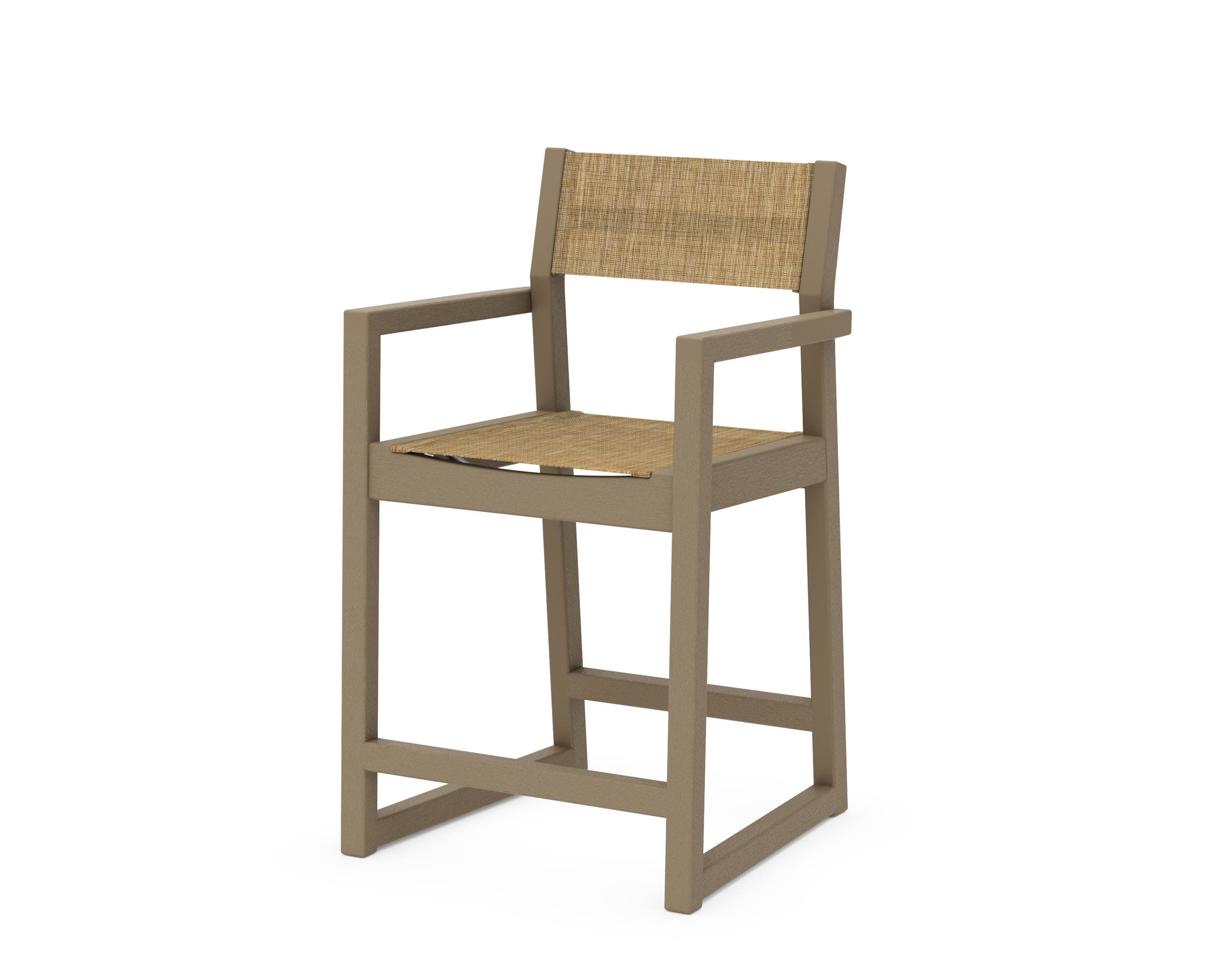 EDGE Sling Counter Arm Chair in Vintage Sahara / Burlap Sling