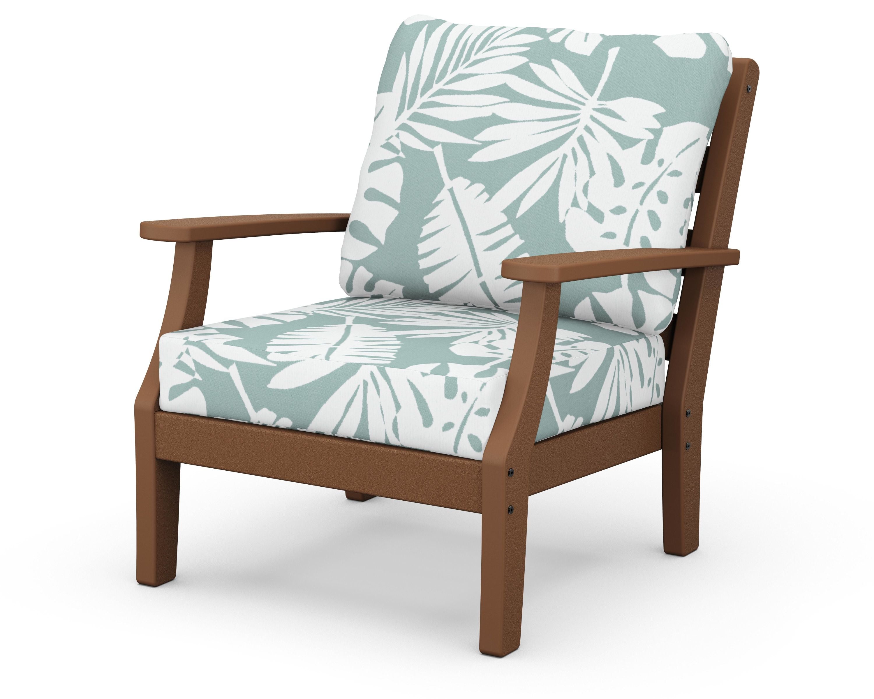 Chesapeake Deep Seating Chair in Teak / Leaf Glacier Spa