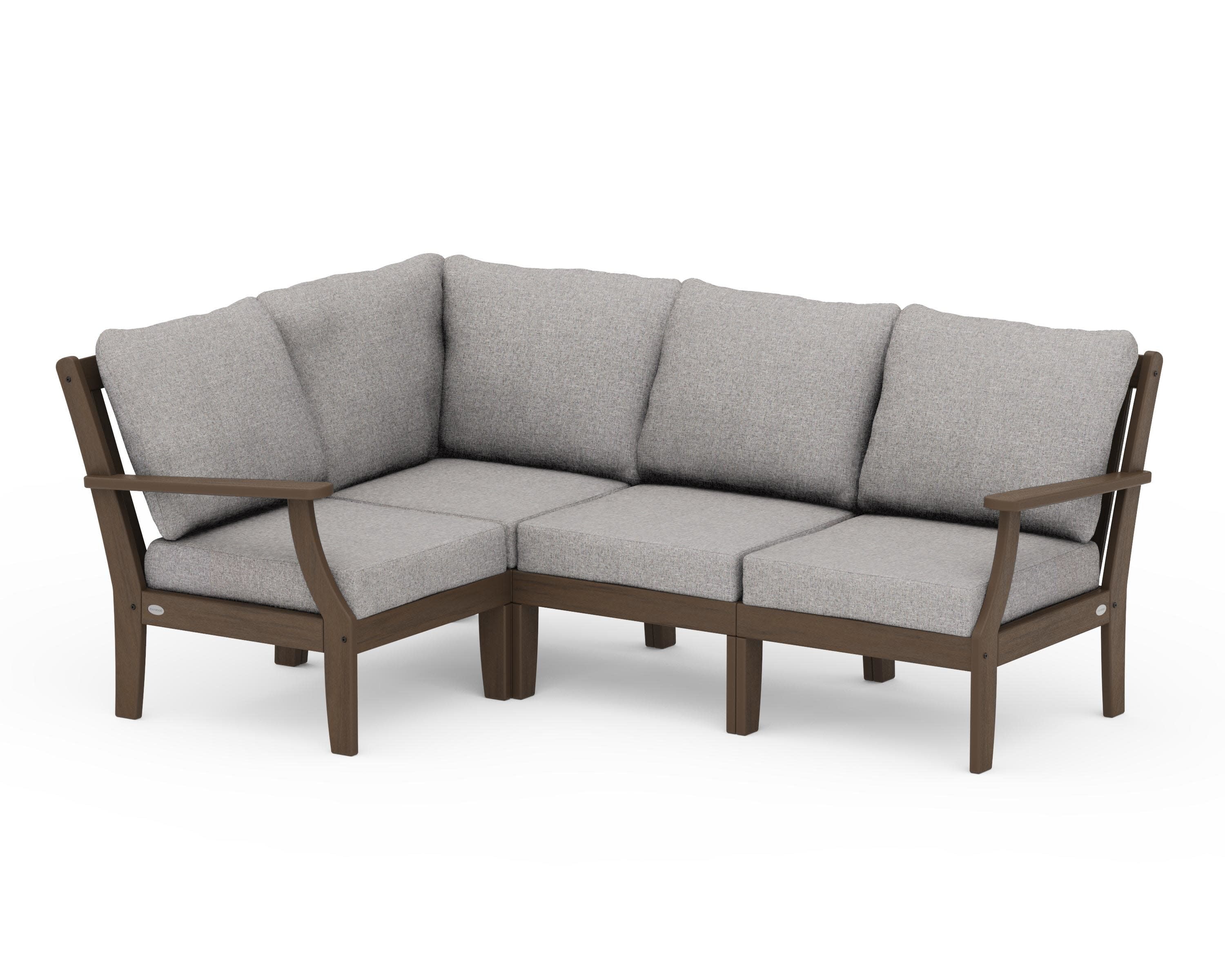 Braxton Modular 4-Piece Deep Seating Set in Kona / Grey Mist