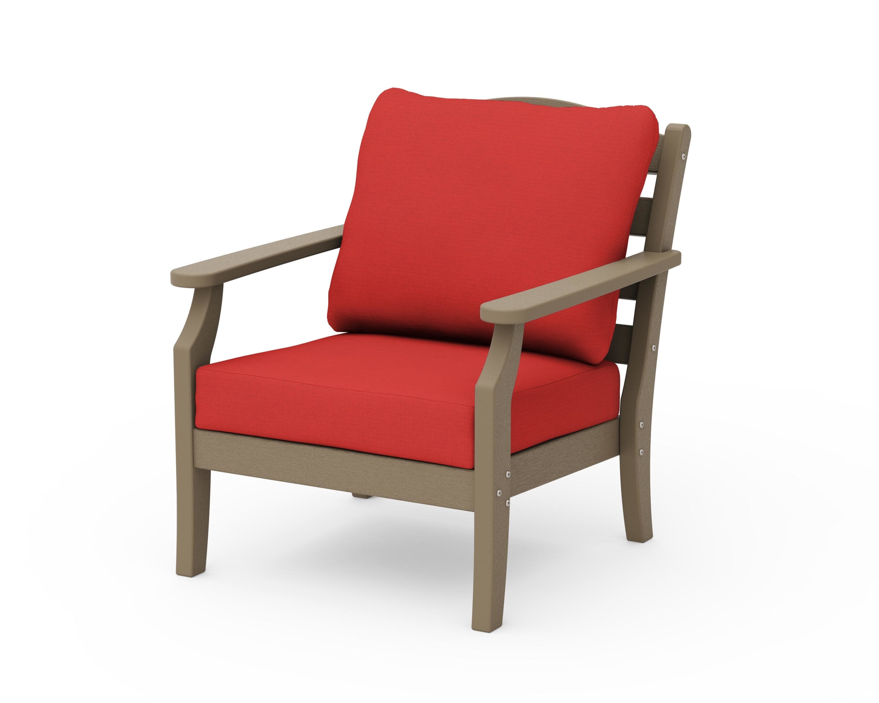 Savannah Deep Seating Chair in Vintage Sahara / Crimson Linen