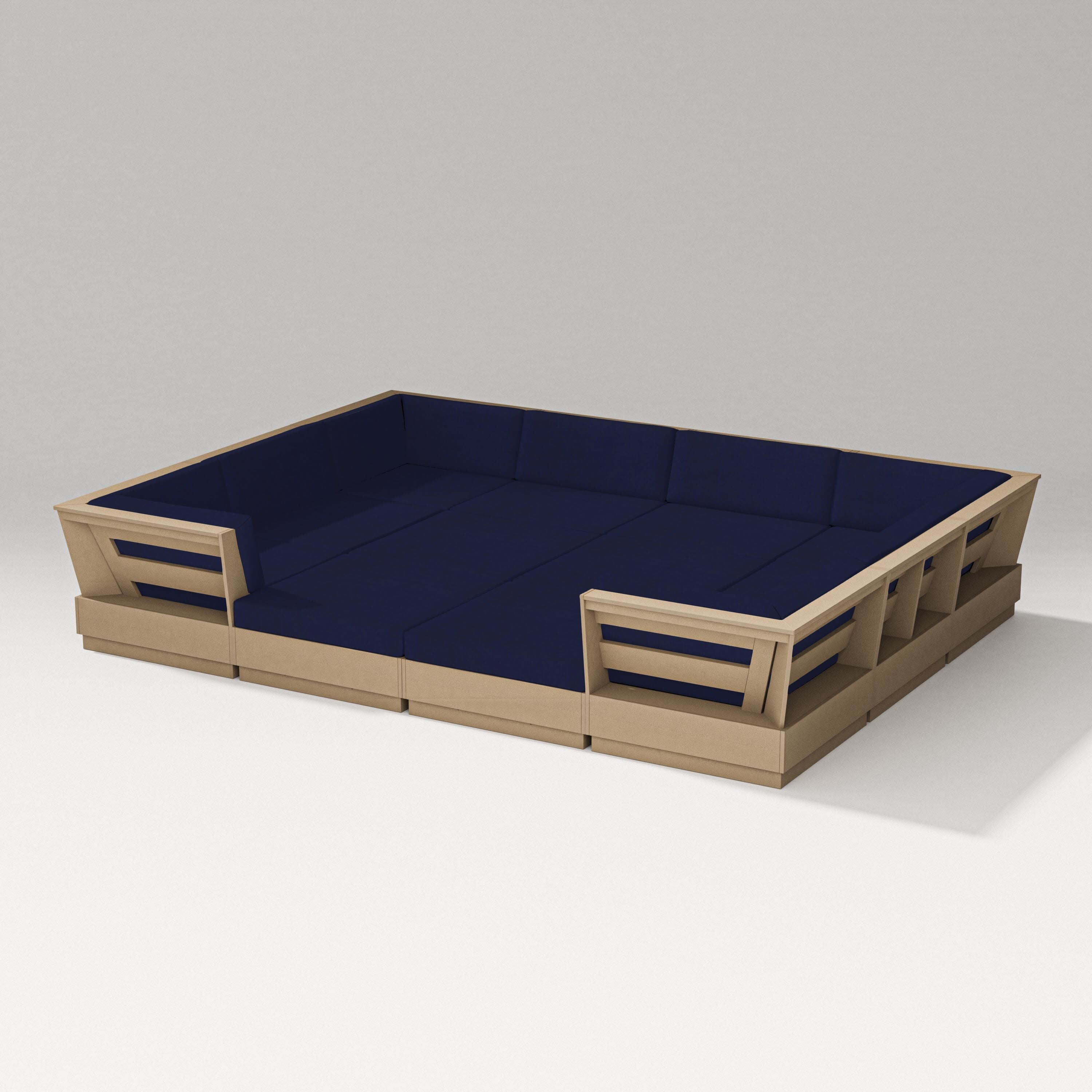 Elevate 12-Piece Pit Sectional in Vintage Sahara / Navy