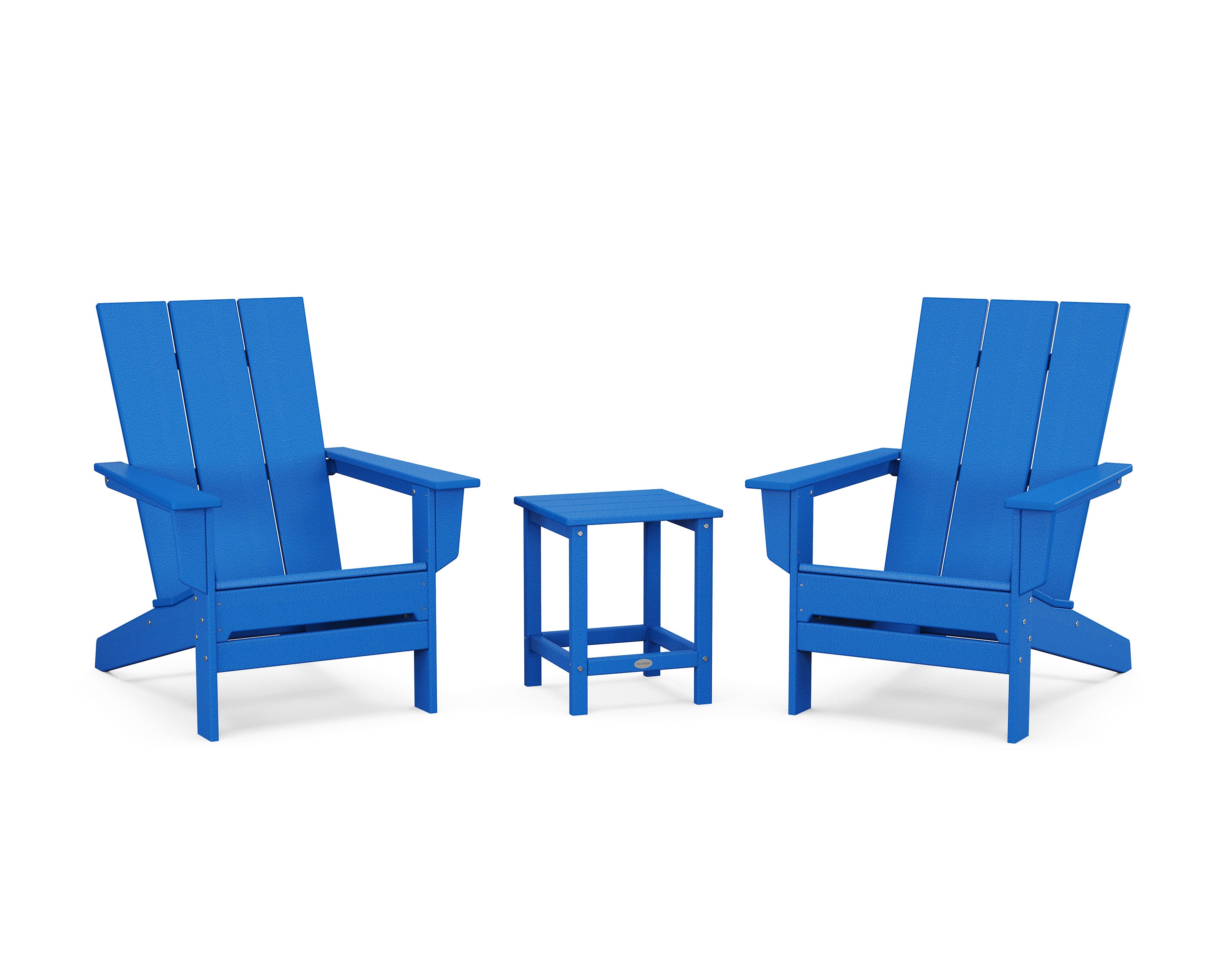 3-Piece Modern Studio Adirondack Set in Pacific Blue