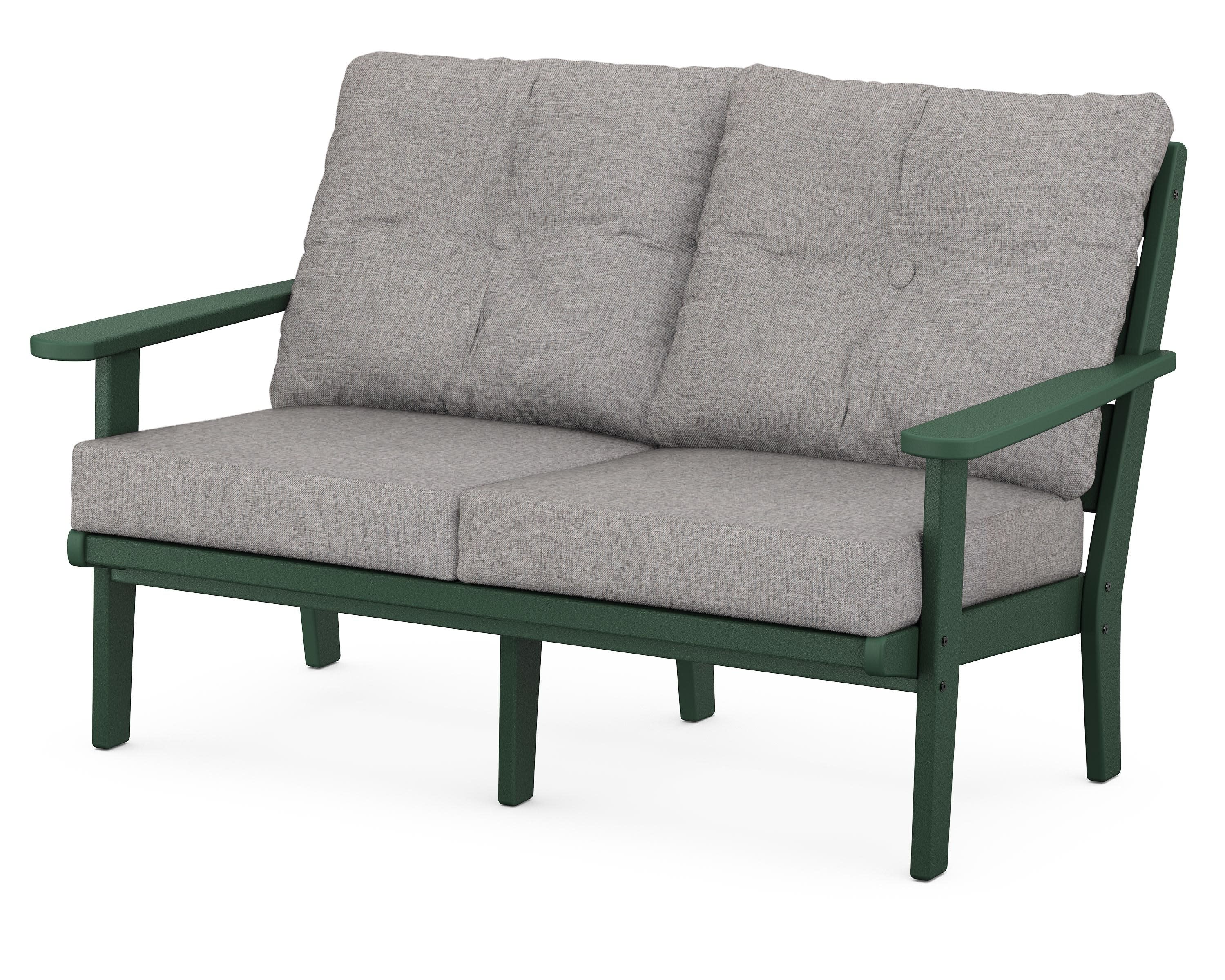 Lakeside Deep Seating Loveseat in Green / Grey Mist