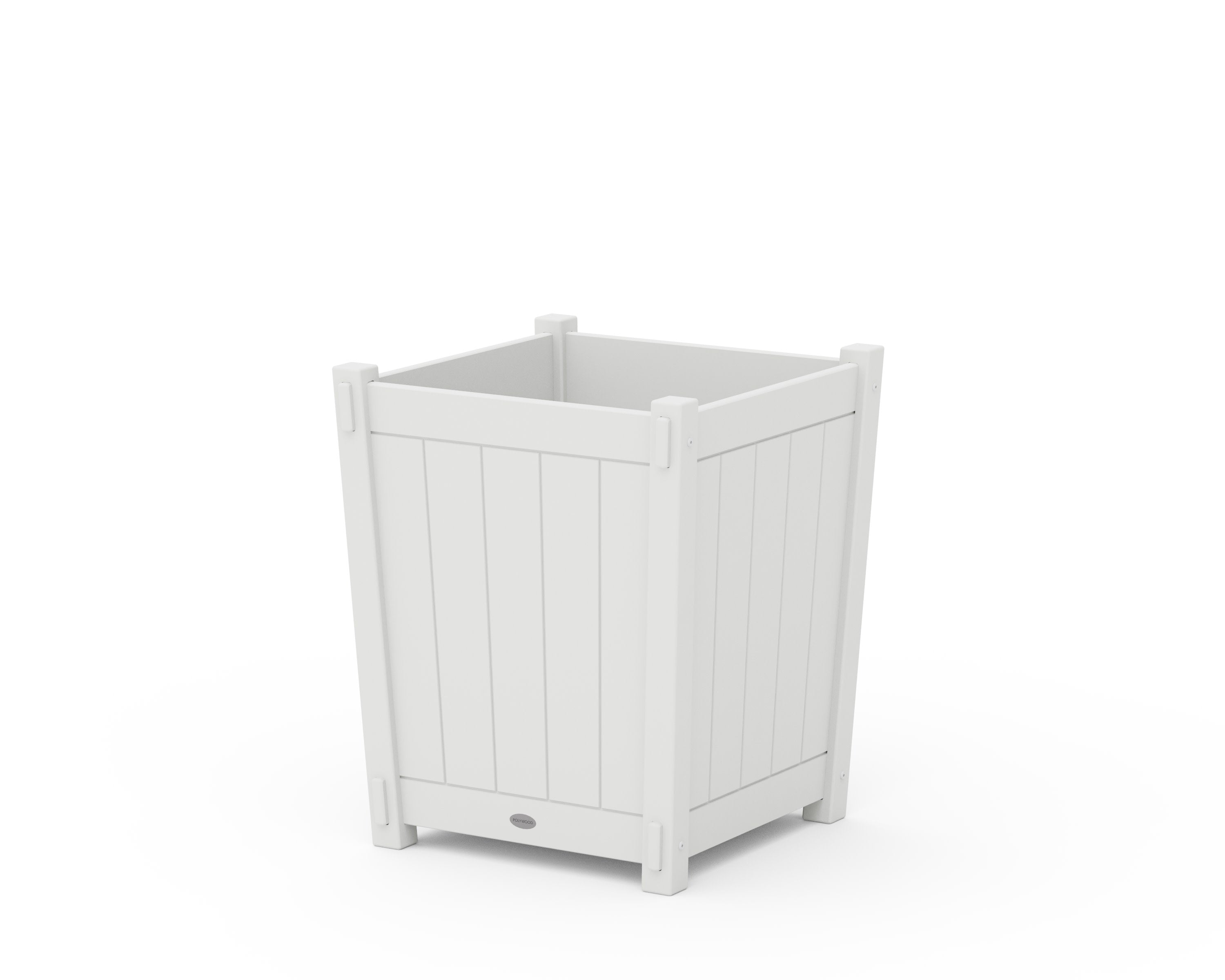 Vineyard Large Tapered Square Short Planter Box in White