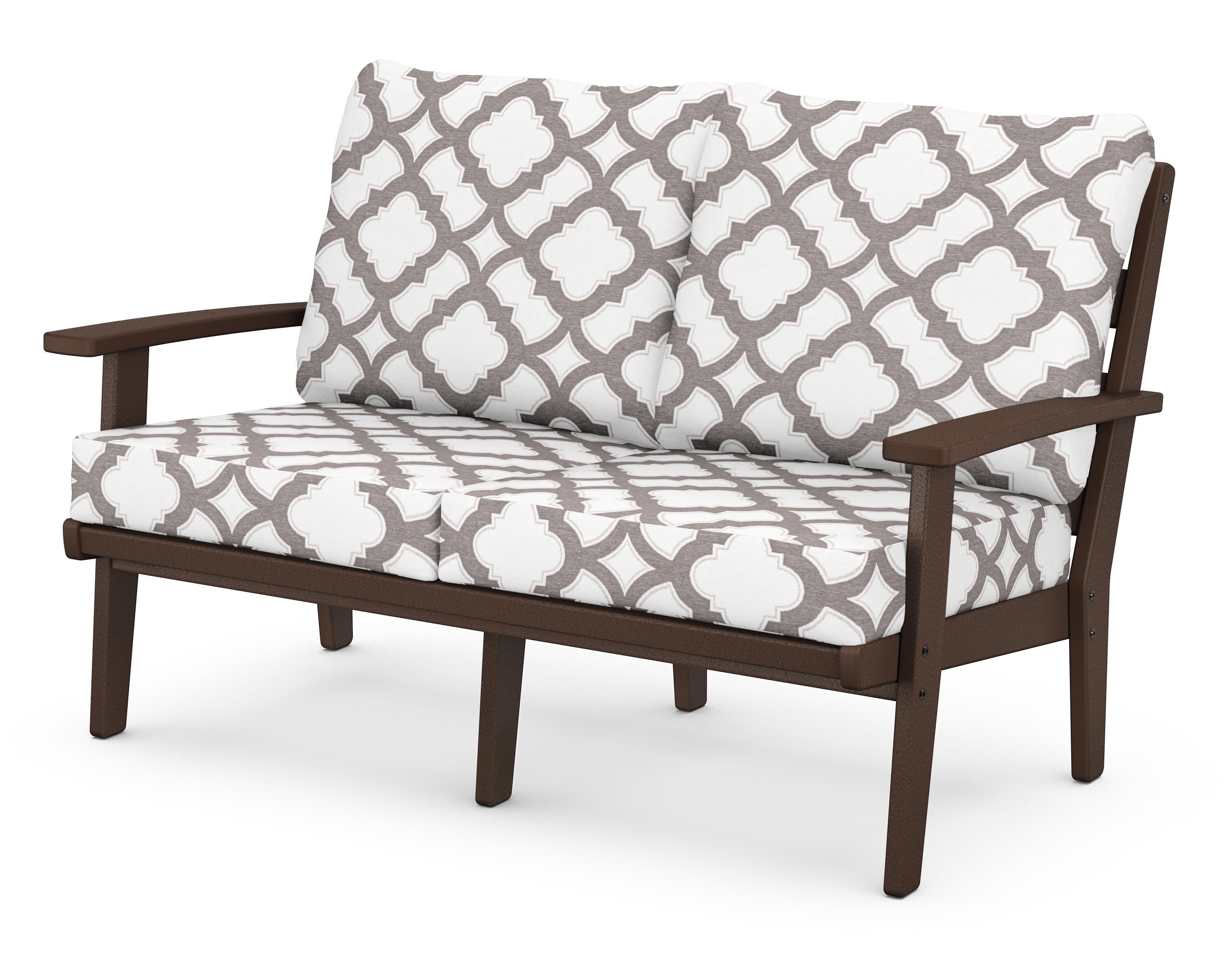 Grant Park Deep Seating Loveseat in Mahogany / Trellis Grey Mist