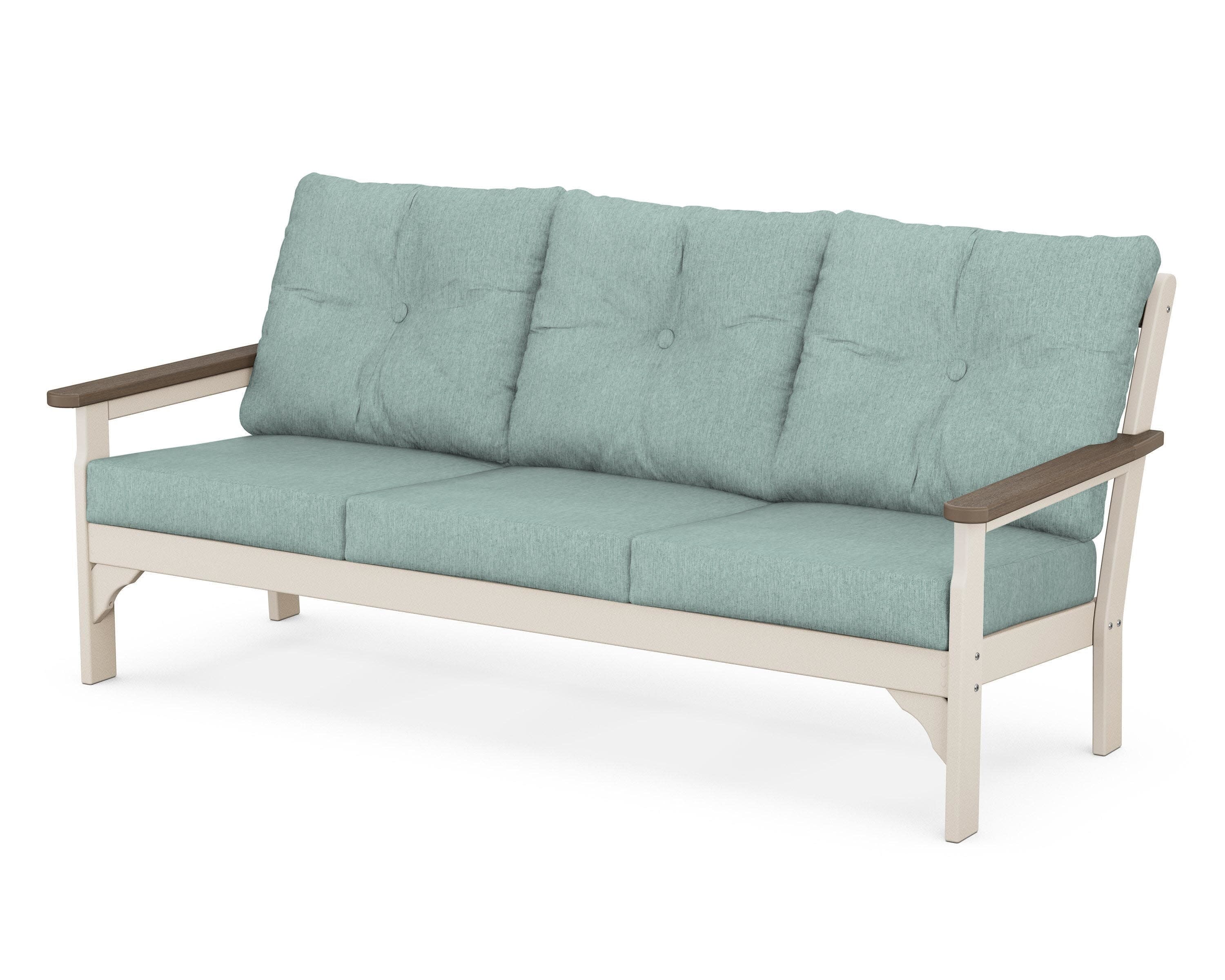 Vineyard Deep Seating Sofa in Sand / Kona / Glacier Spa
