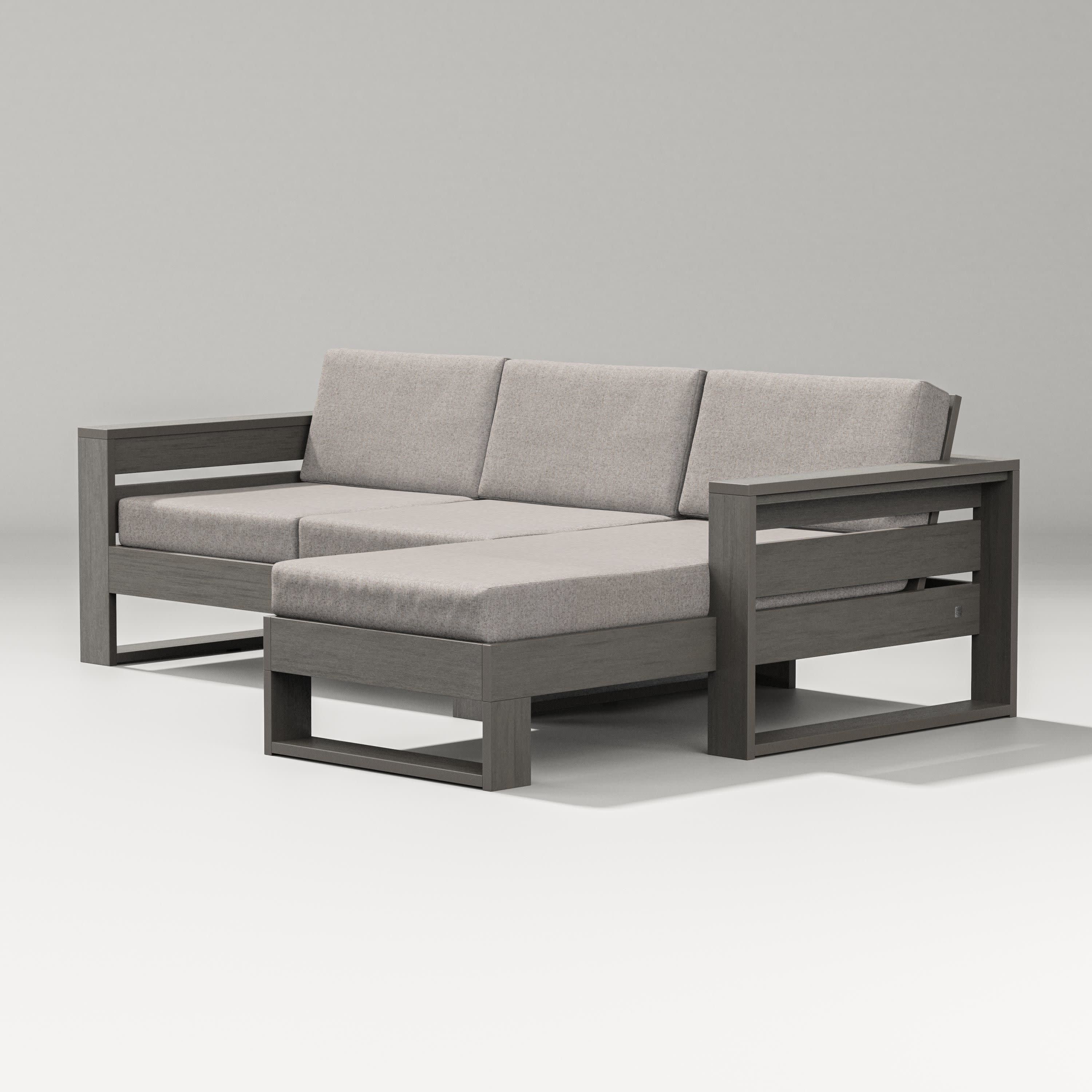 Latitude Right Chaise Sectional in Driftwood / Weathered Tweed