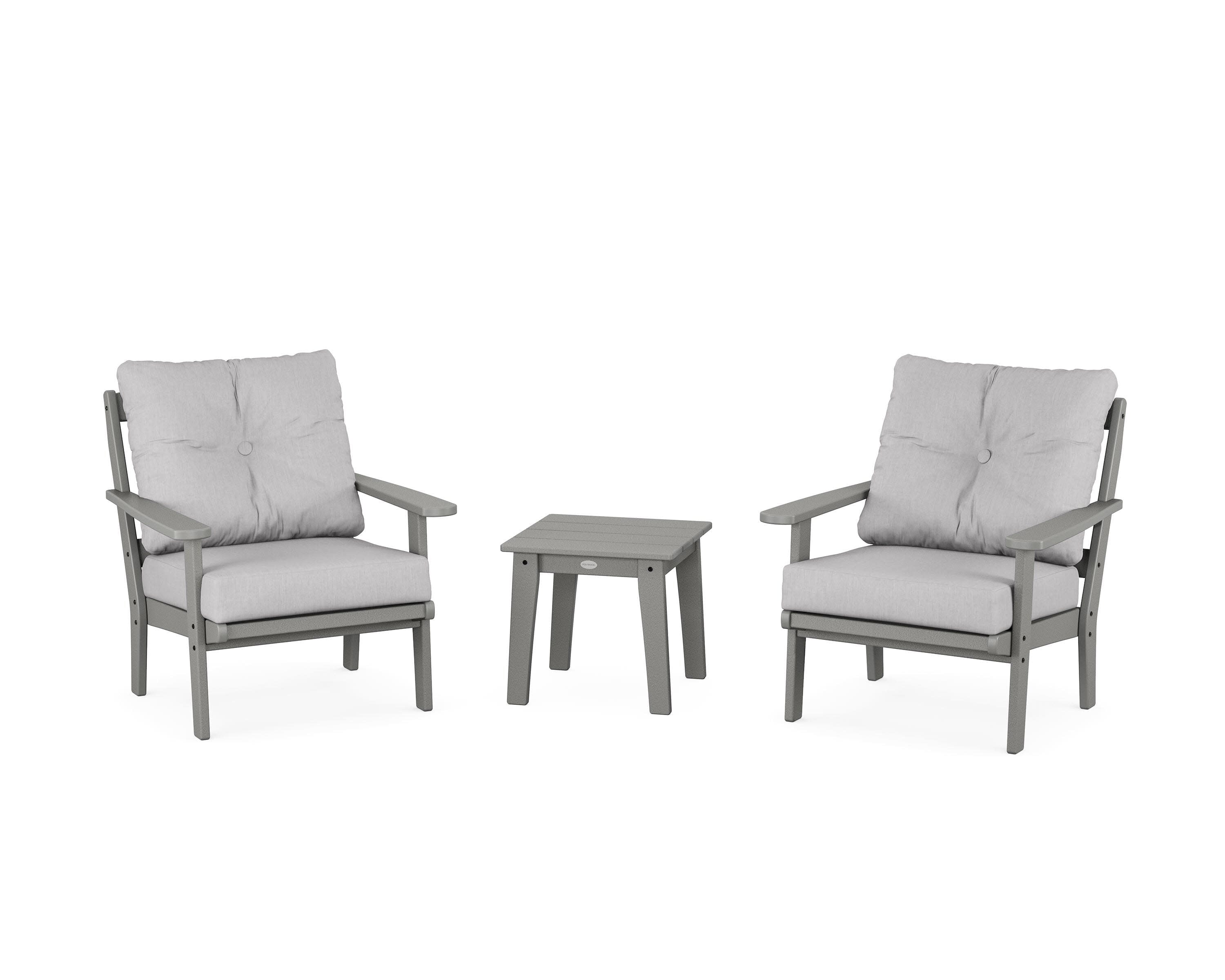 Mission 3-Piece Deep Seating Set in Slate Grey / Granite