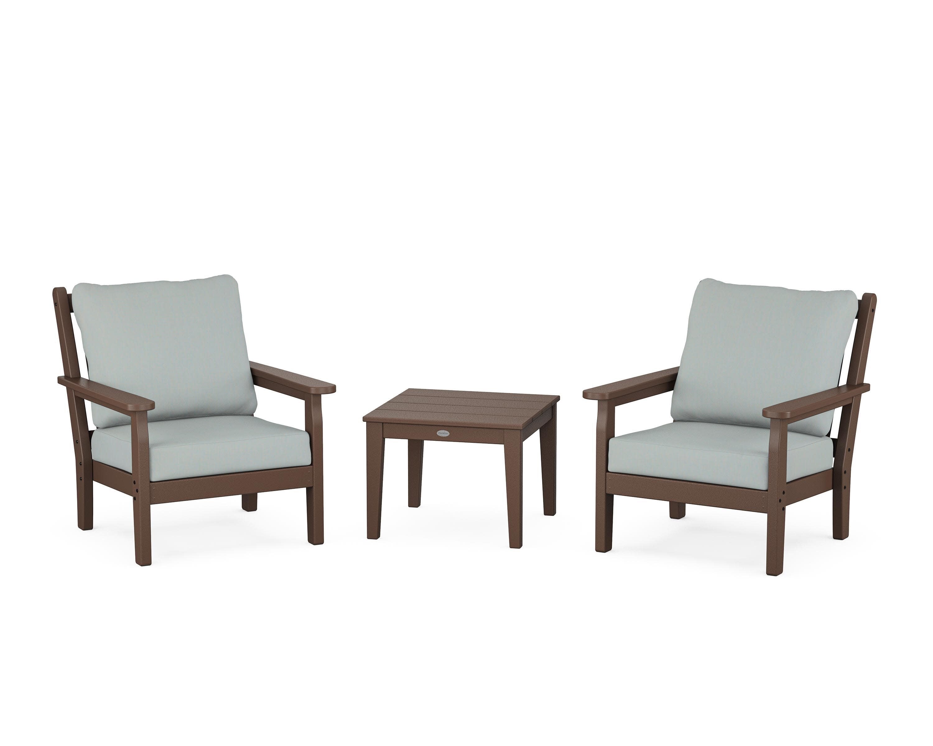 Chippendale 3-Piece Deep Seating Set in Mahogany / Spa