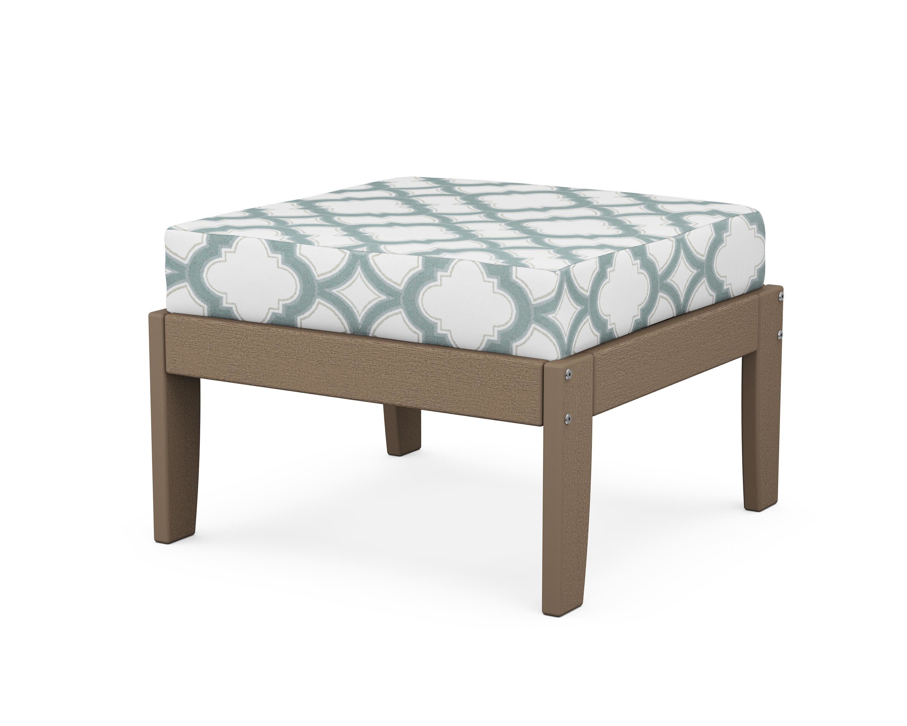 Modular Ottoman - Classic in Vintage Sahara / Trellis Glacier Spa