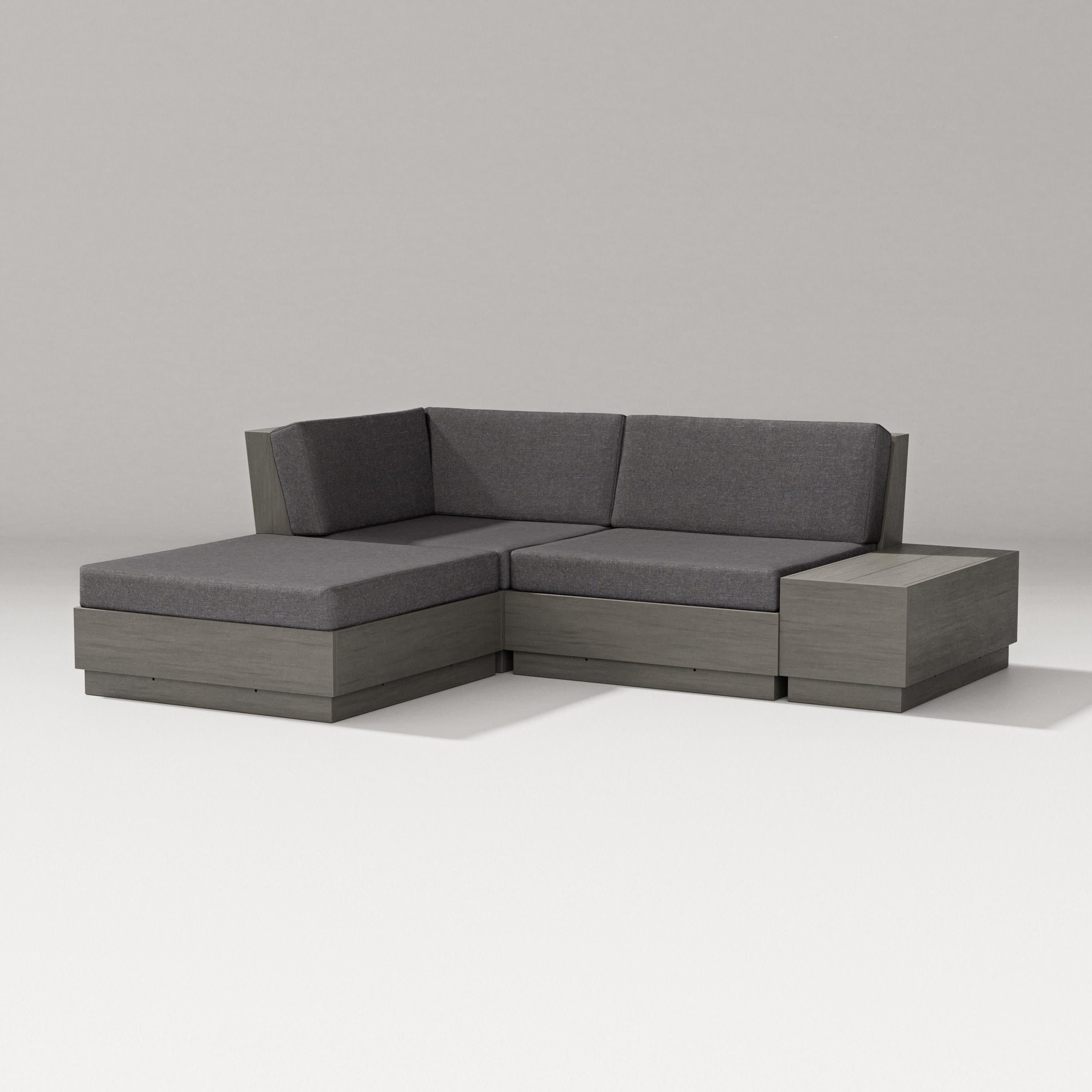 Elevate Loveseat Sectional with Chaise in Driftwood / Ash Charcoal