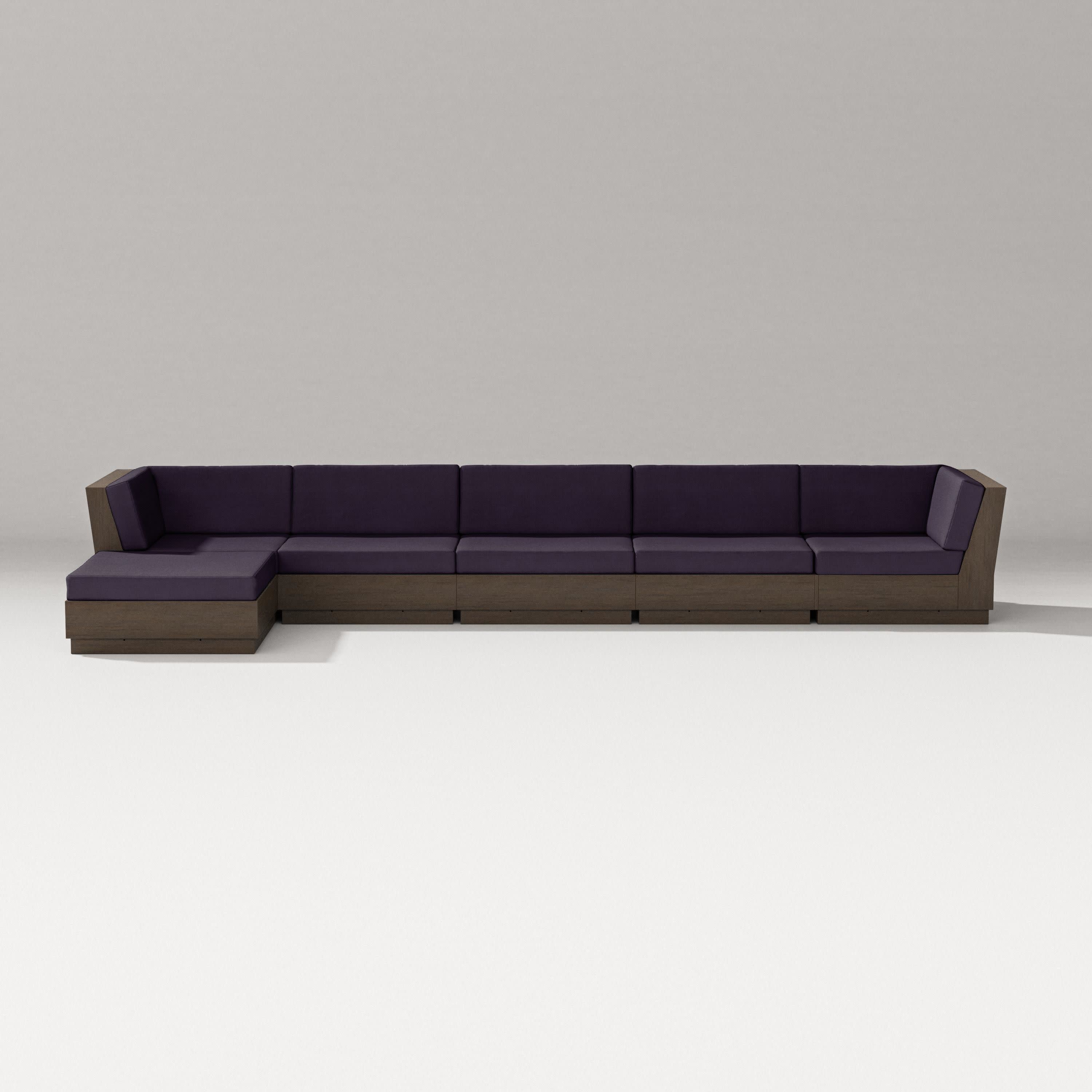 Elevate 6-Piece Chaise Sectional in Kona / Navy Linen