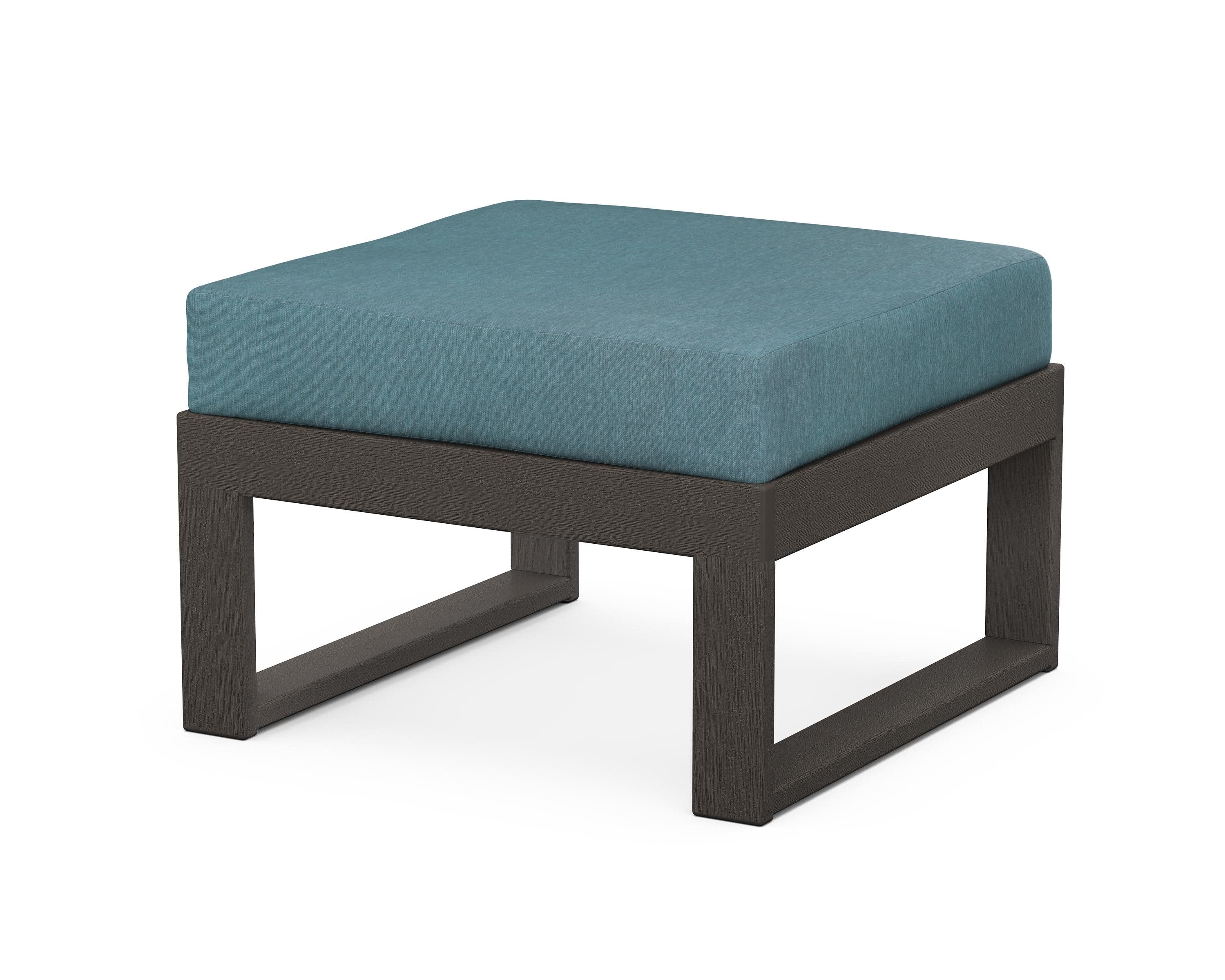 Modular Ottoman - Modern in Vintage Coffee / Ocean Teal