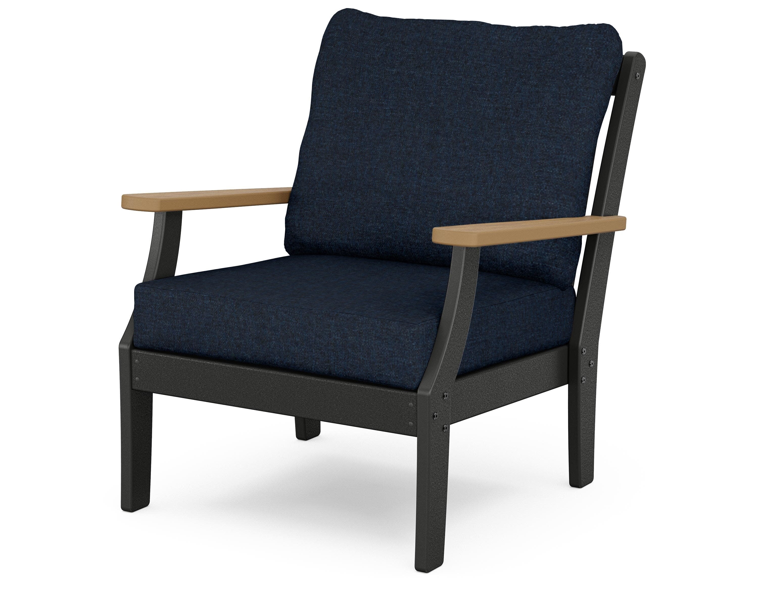 Braxton Deep Seating Chair in Black / Natural / Marine Indigo