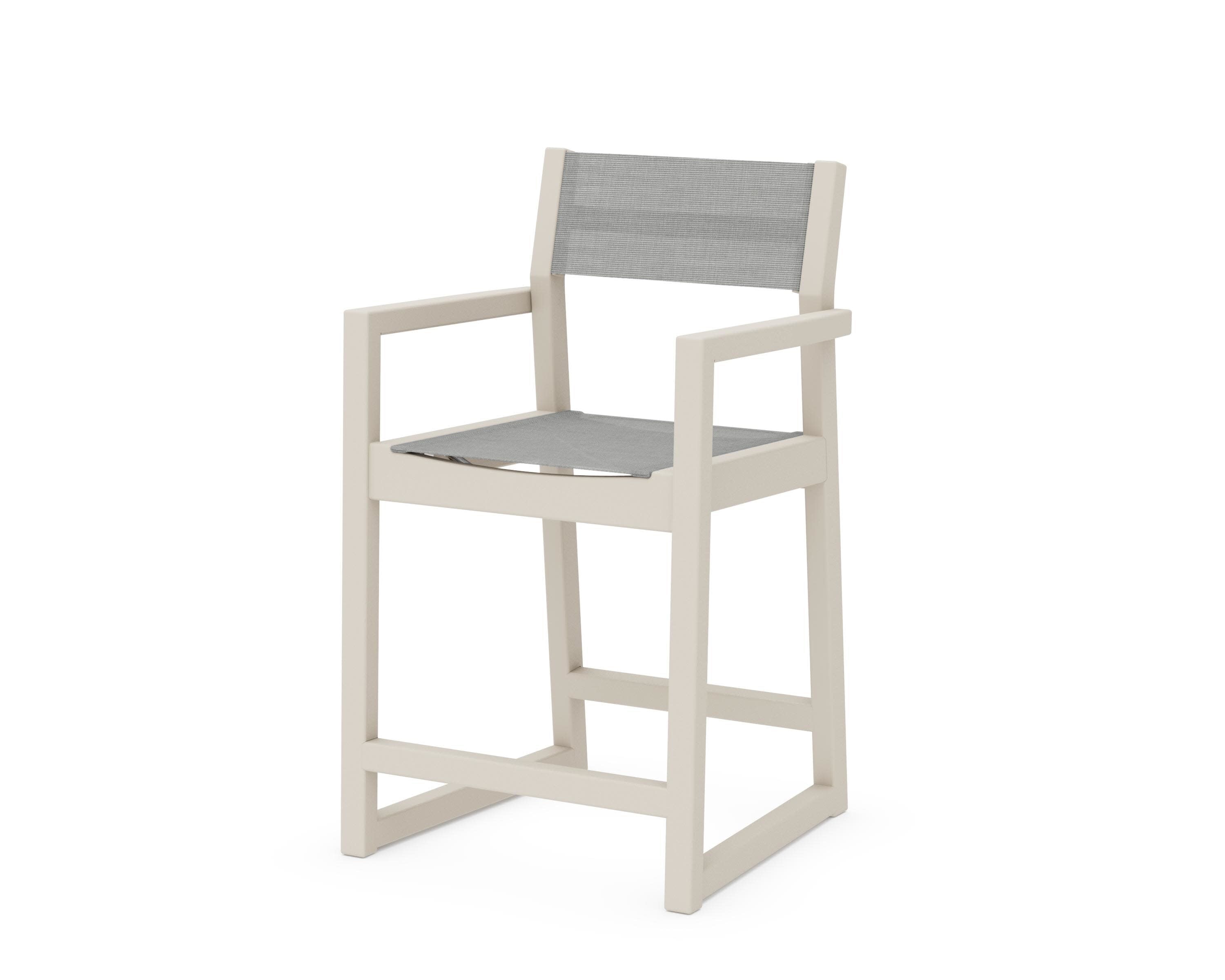 EDGE Sling Counter Arm Chair in Sand / Metallic Sling