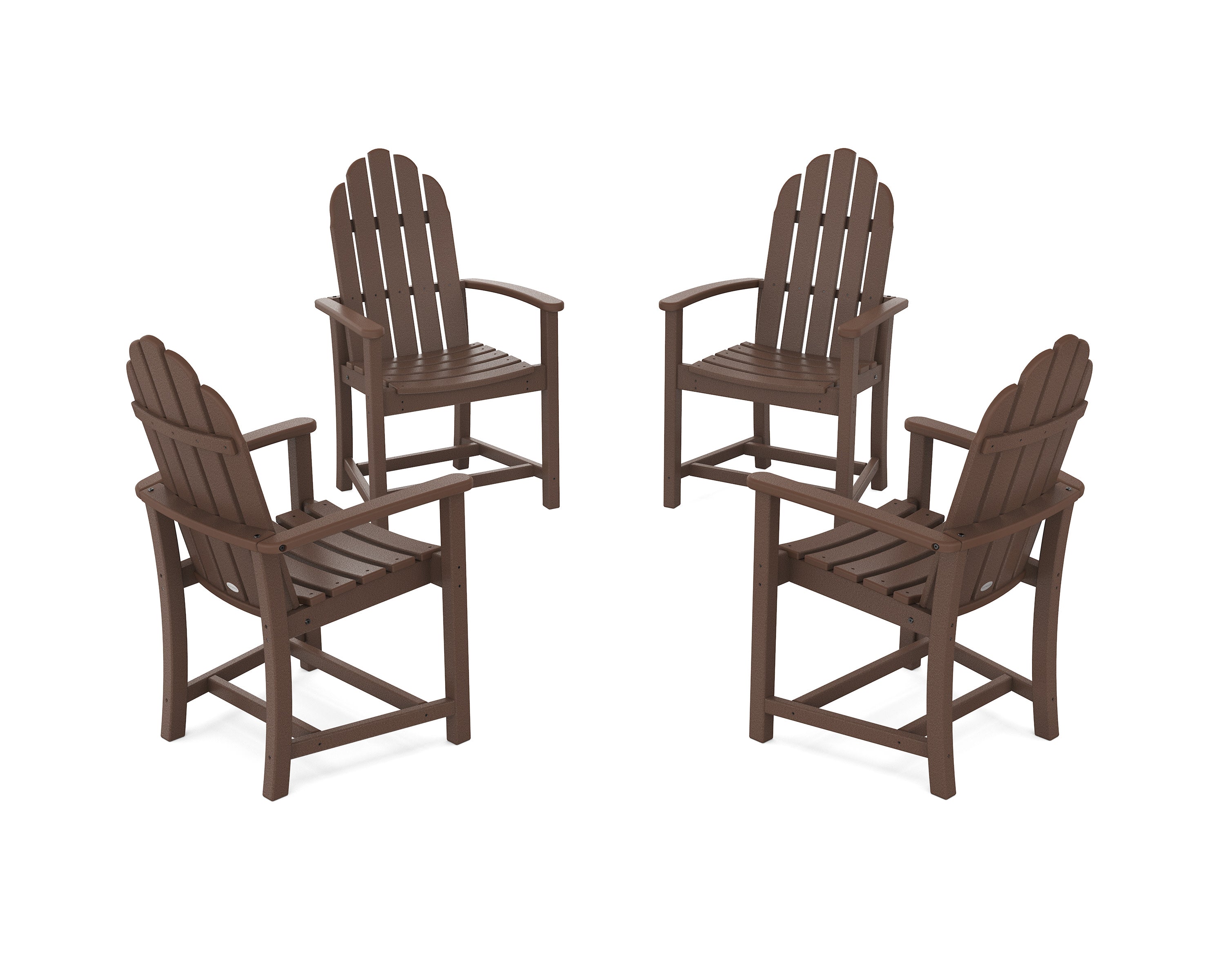 Classic 4-Piece Upright Adirondack Conversation Set in Mahogany