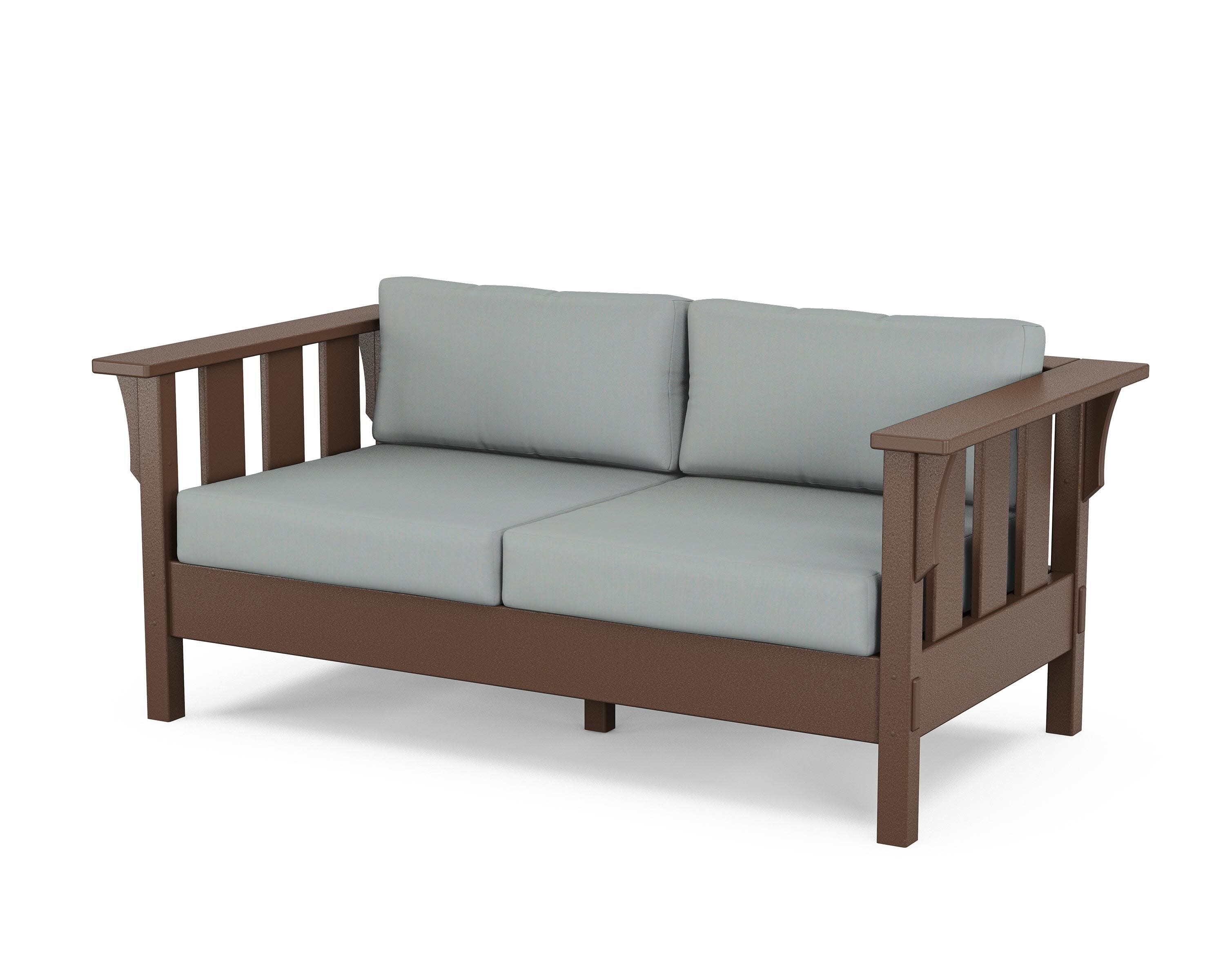 Acadia Deep Seating Loveseat in Mahogany / Spa