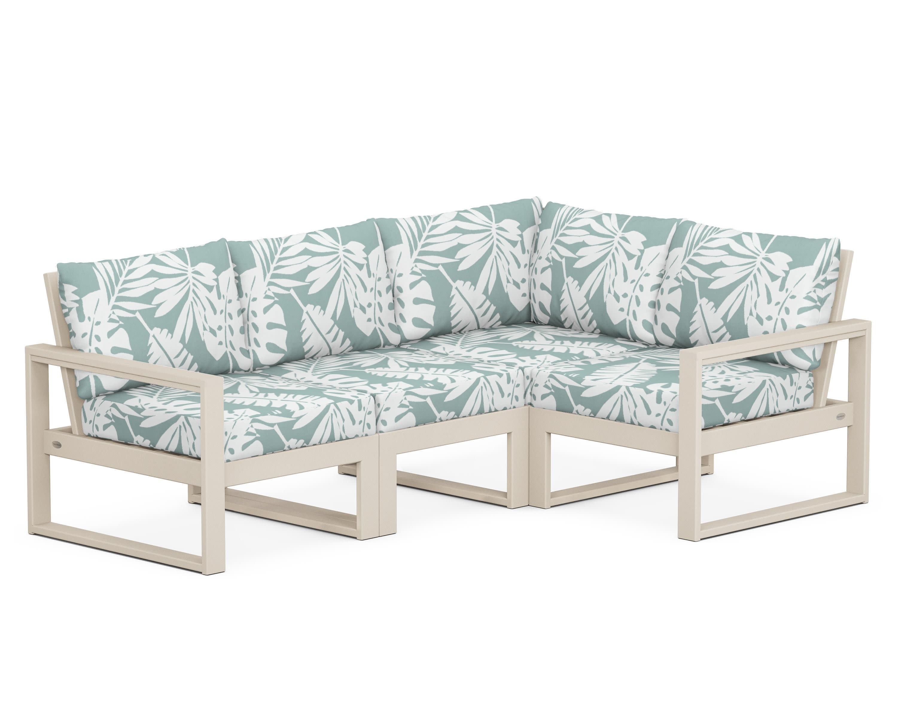 EDGE 4-Piece Modular Deep Seating Set in Sand / Leaf Glacier Spa